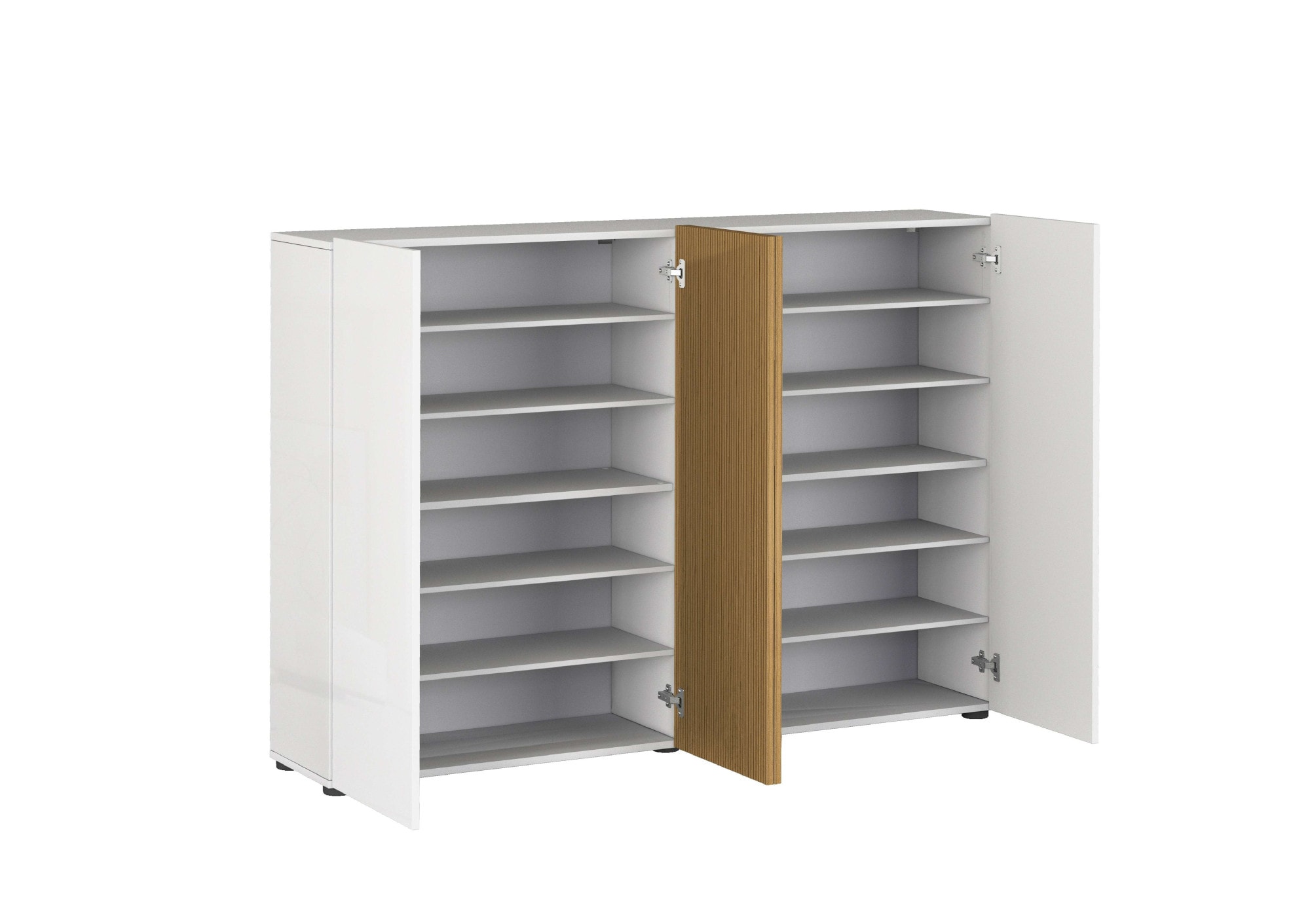 INOSIGN Schuhschrank »LADY, Schuhkommode,Schuhmöbel,Schuhablage,Schuhregal«, mit 10 Einlegeböden, 12 Fächer, Tür mit Rillenoptik, ca.36 paar Schuhe