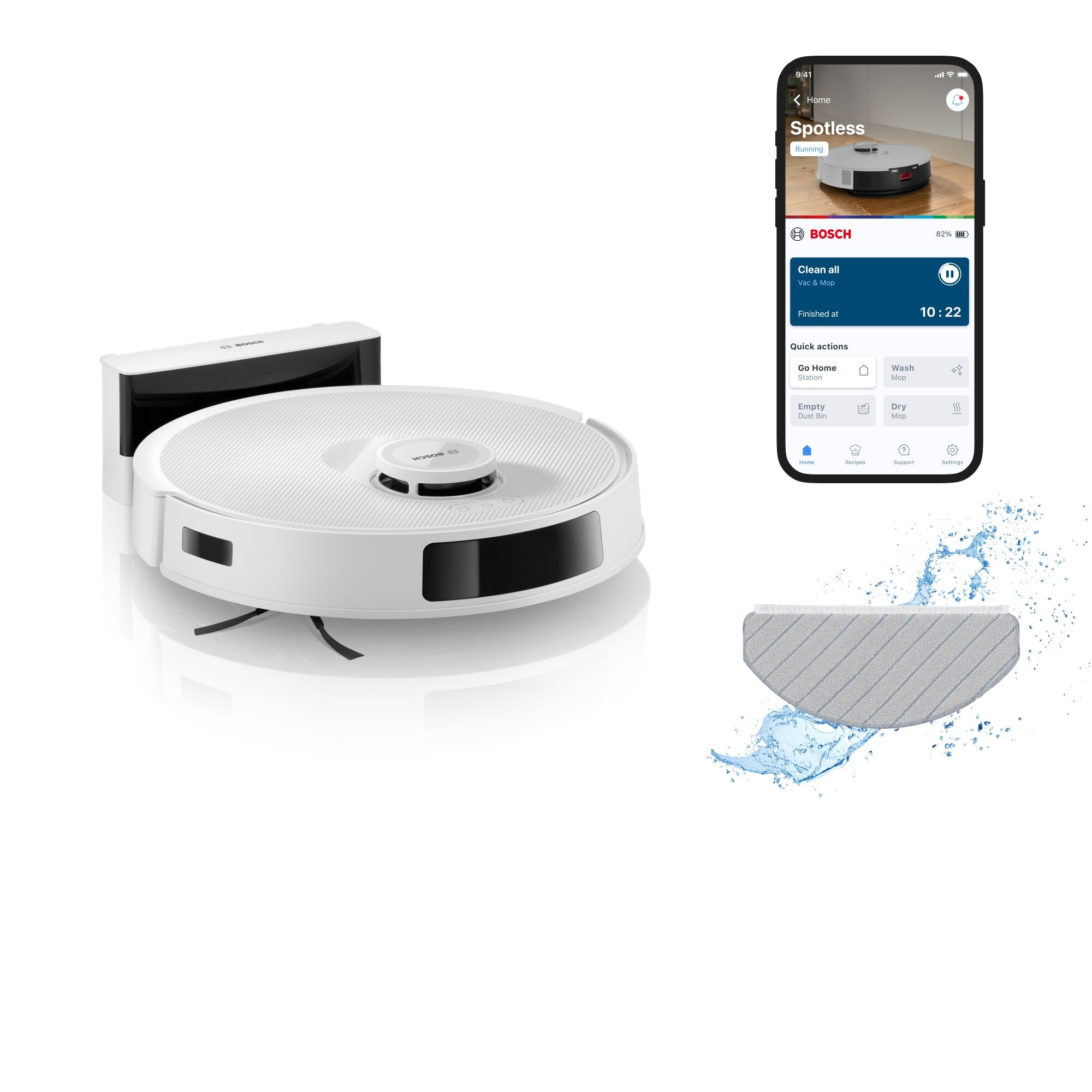 BOSCH Saugroboter "Spotless BCRC1W, Saugroboter mit Wischfunktion, 11.000 P günstig online kaufen