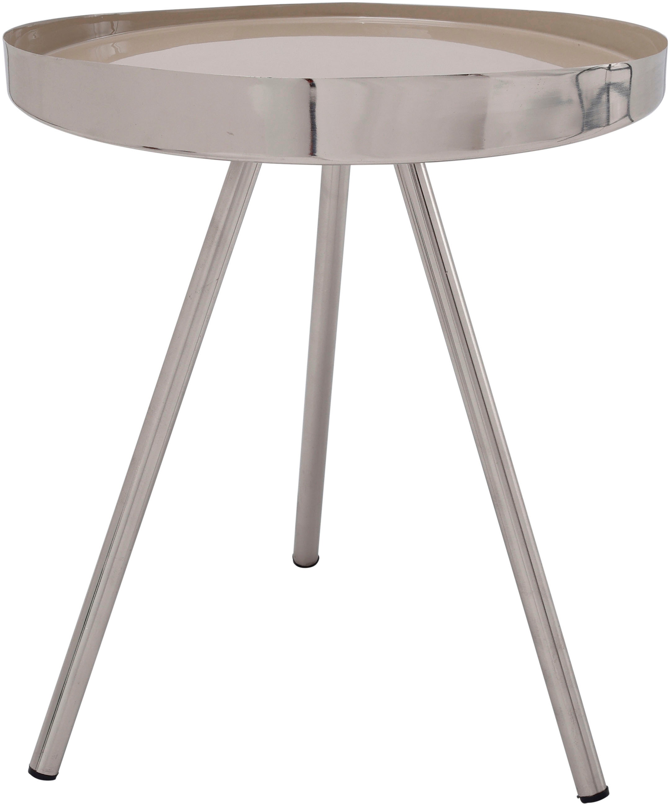 Beistelltisch KAYOOM "Morrison, runder Beistelltisch, edler Look", grau (taupe, silber, taupe), B:41cm H:47cm T:41cm, 100% Eisen, Tische, Beistelltisch, Dekorativ, glanzvolle Lackierung, stilvolles Design 3