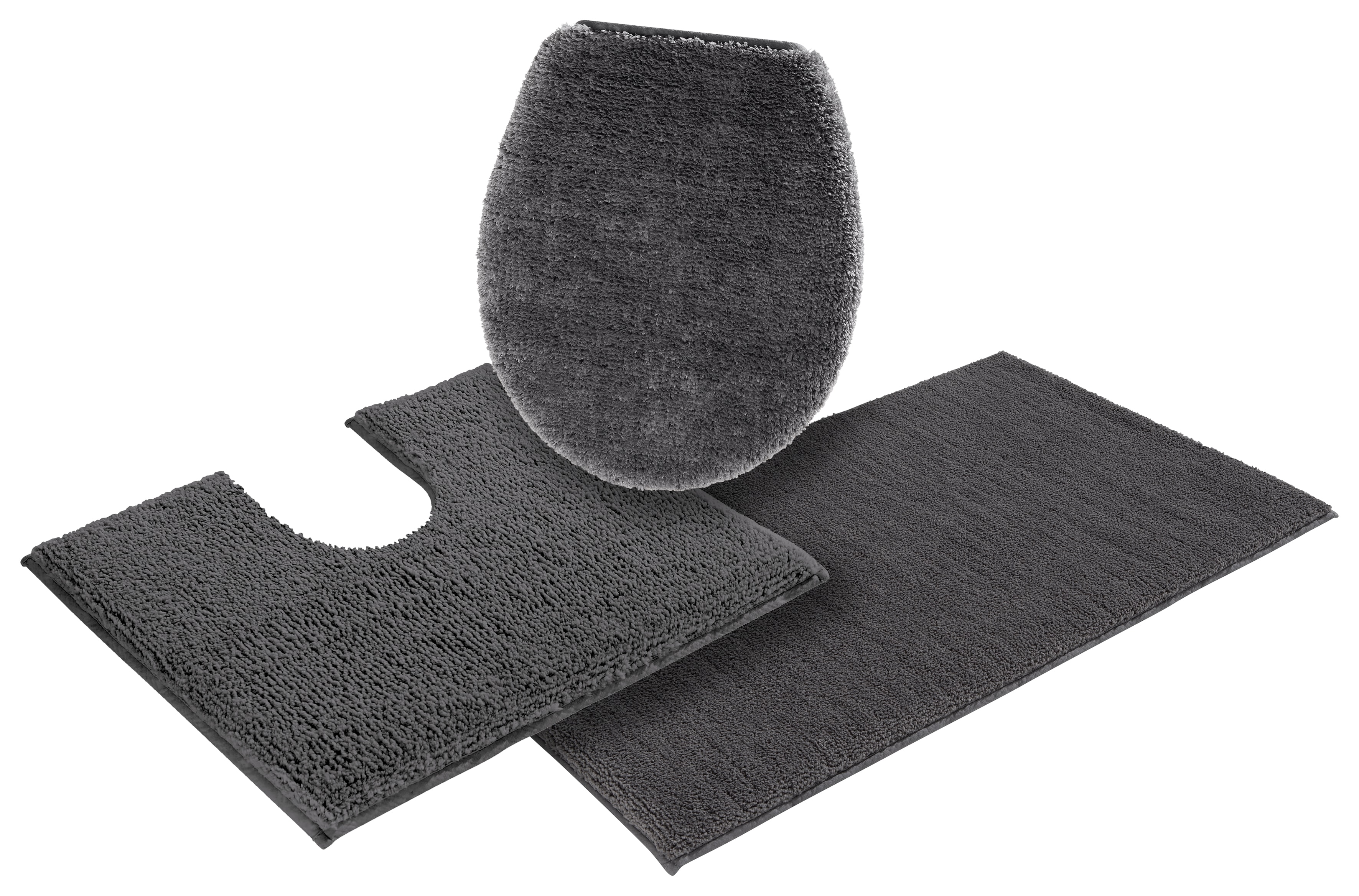 OTTO home Badematte "Vanessa, Badvorleger, Badezimmer Teppich" Höhe 10 mm rutschhemmend beschichtet fußbodenheizungsgeeignet schnell trocknend strapazierfähig Badteppich, weiche Haptik, unifarben