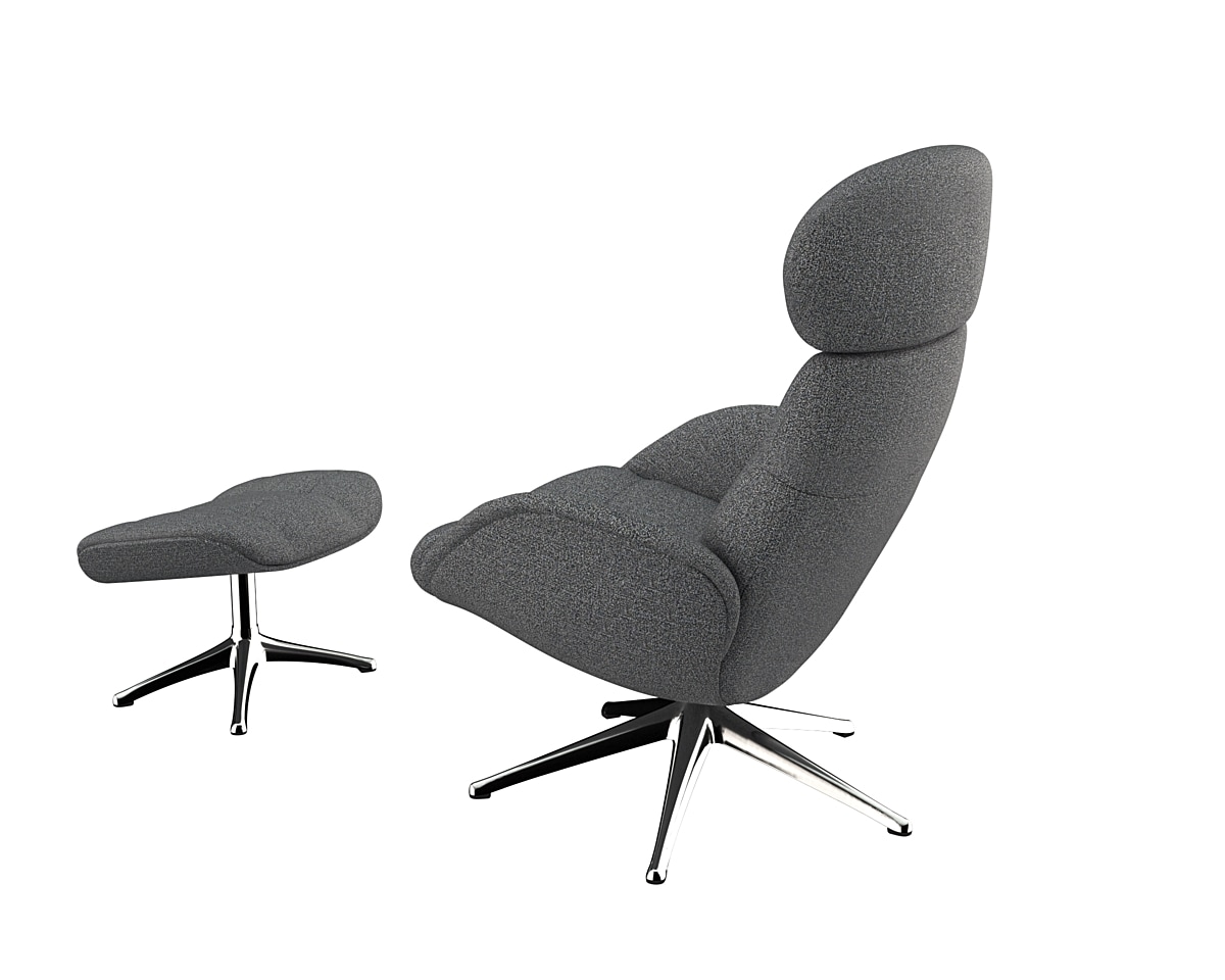 FLEXLUX Relaxsessel »Chester, Funktionsessel, Polstersessel, Armlehnen-, TV-Fernsehsessel«, Premium Komfort, Rücken- und Kopfteilverstellung, Drehbar, Fuß Schwarz