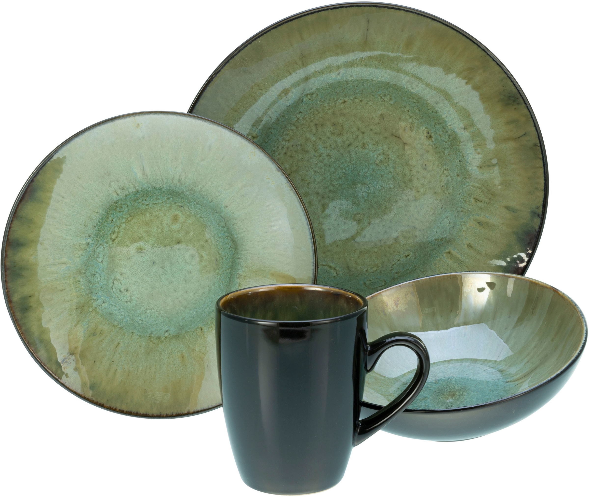 CreaTable Kombiservice "Jawa" Reaktivglasur, jedes Stück ein Unikat günstig online kaufen