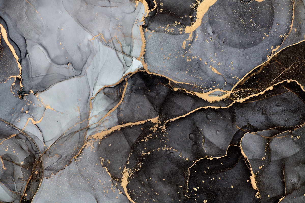 A.S. Création Vliestapete »Marmoroptik-Tapete Blau Schwarz Gold Fototapete« matt glatt