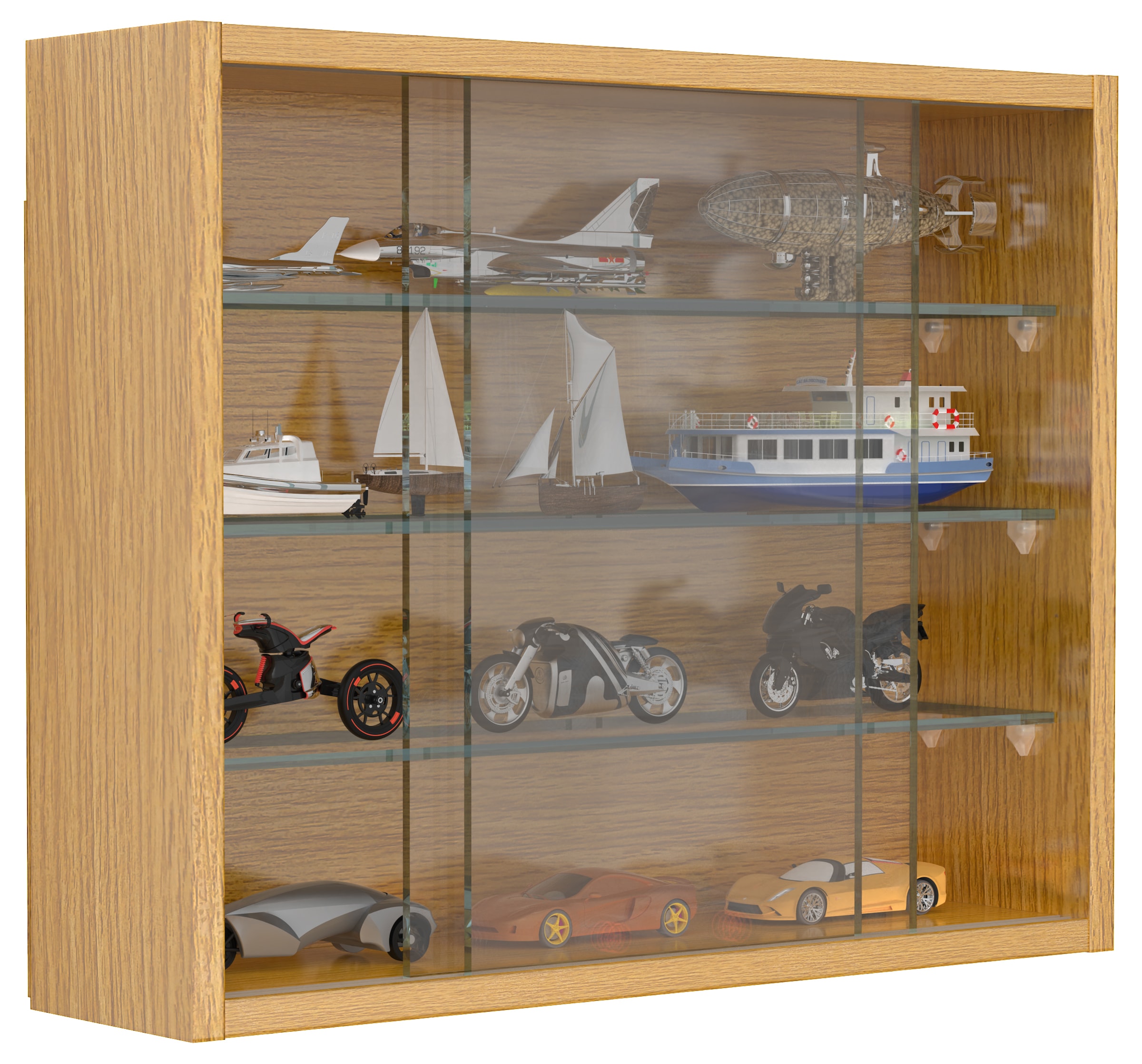 Vcm Honig Eiche Wandregal "Hängevitrine Wandvitrine Sammel Deko Drivalo S" 1 Stk. Tlg. von Baur