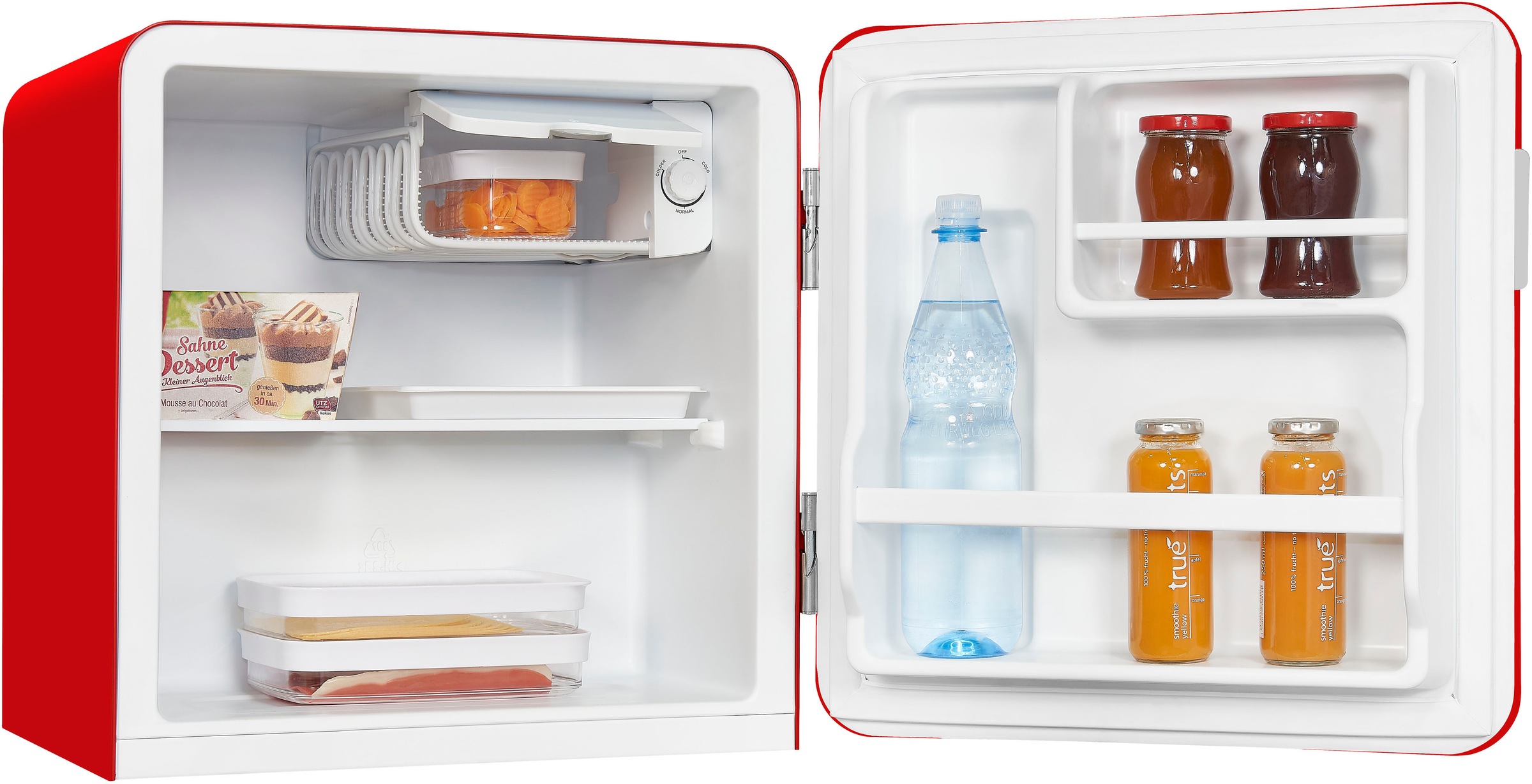 exquisit Kühlschrank »CKB45-0-031F rot« 50 cm hoch 48,5 cm breit