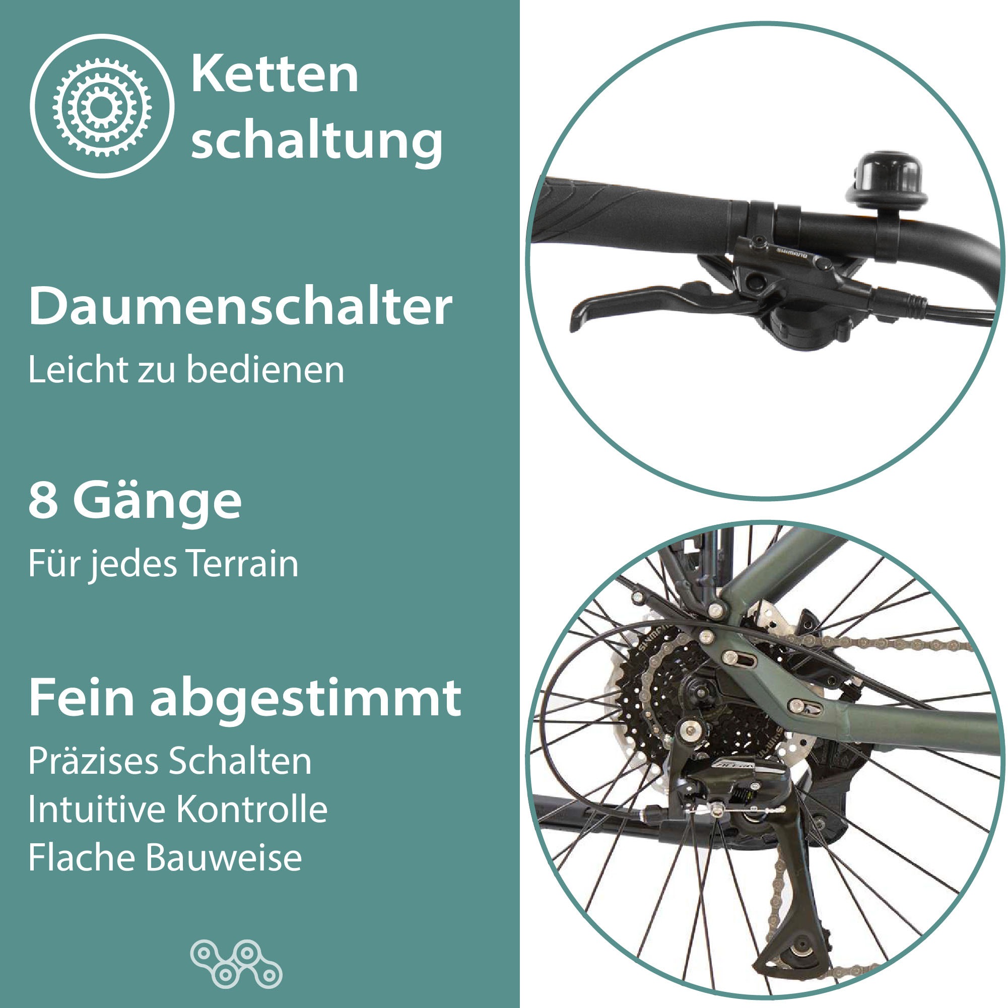 Tretwerk E-Bike »Sonic«, 8 Gang, Shimano, Acera M3020 SGS, Mittelmotor 250 W, Pedelec, Elektrofahrrad für Damen u. Herren