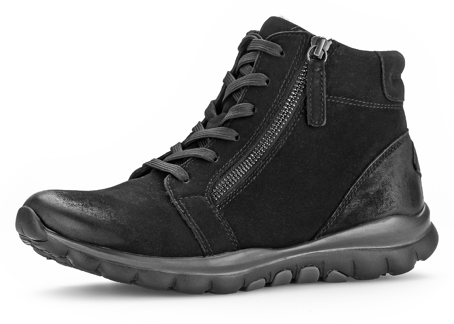 Gabor Schnürboots, Keilabsatz, Komfortboots mit profilierter Gummilaufsohle