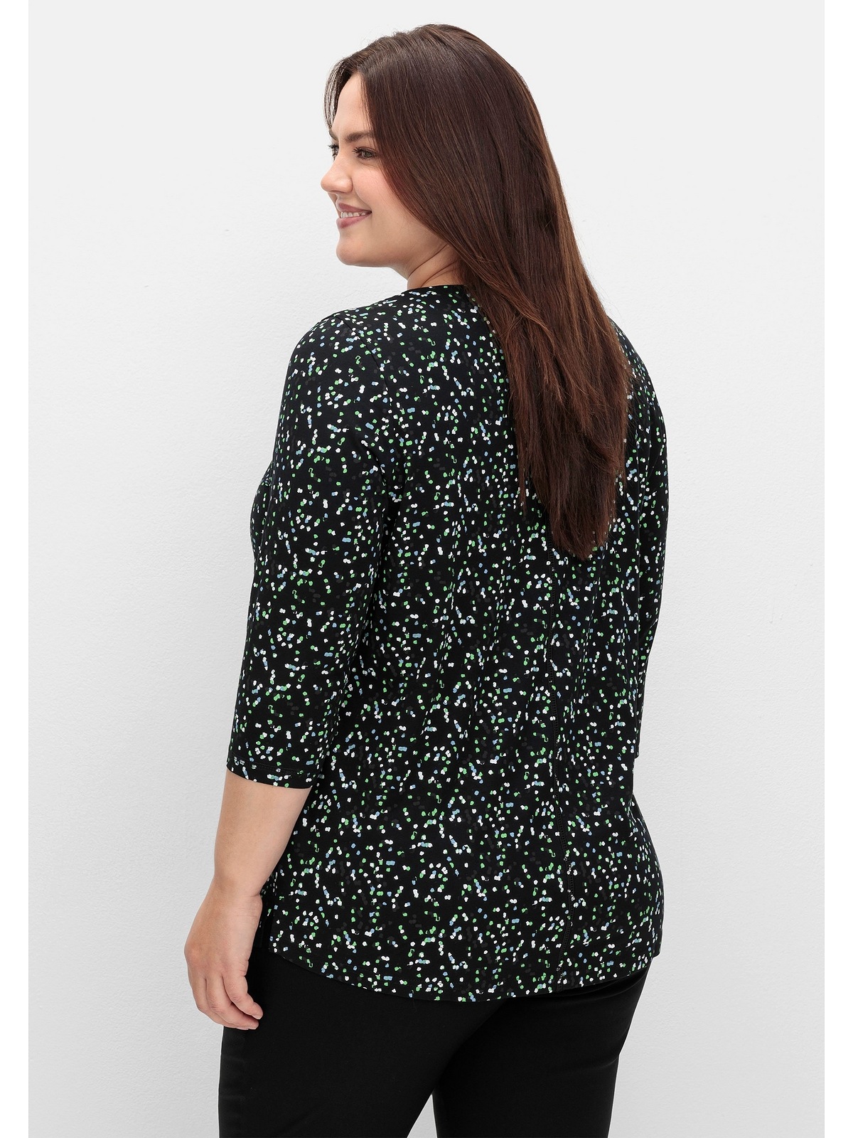 Sheego 3/4-Arm-Shirt »Große Größen«, mit grafischem Minimalprint