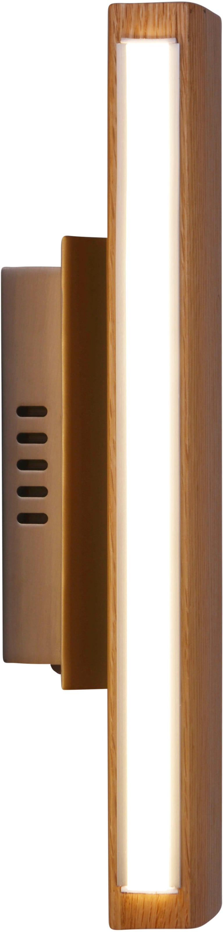 näve LED Wandleuchte »Rondo«, 1 flammig, Leuchtmittel LED-Modul | LED fest integriert, Schirm Eichenholz, L: 35cm, warmweißes Licht, abgerundete Form