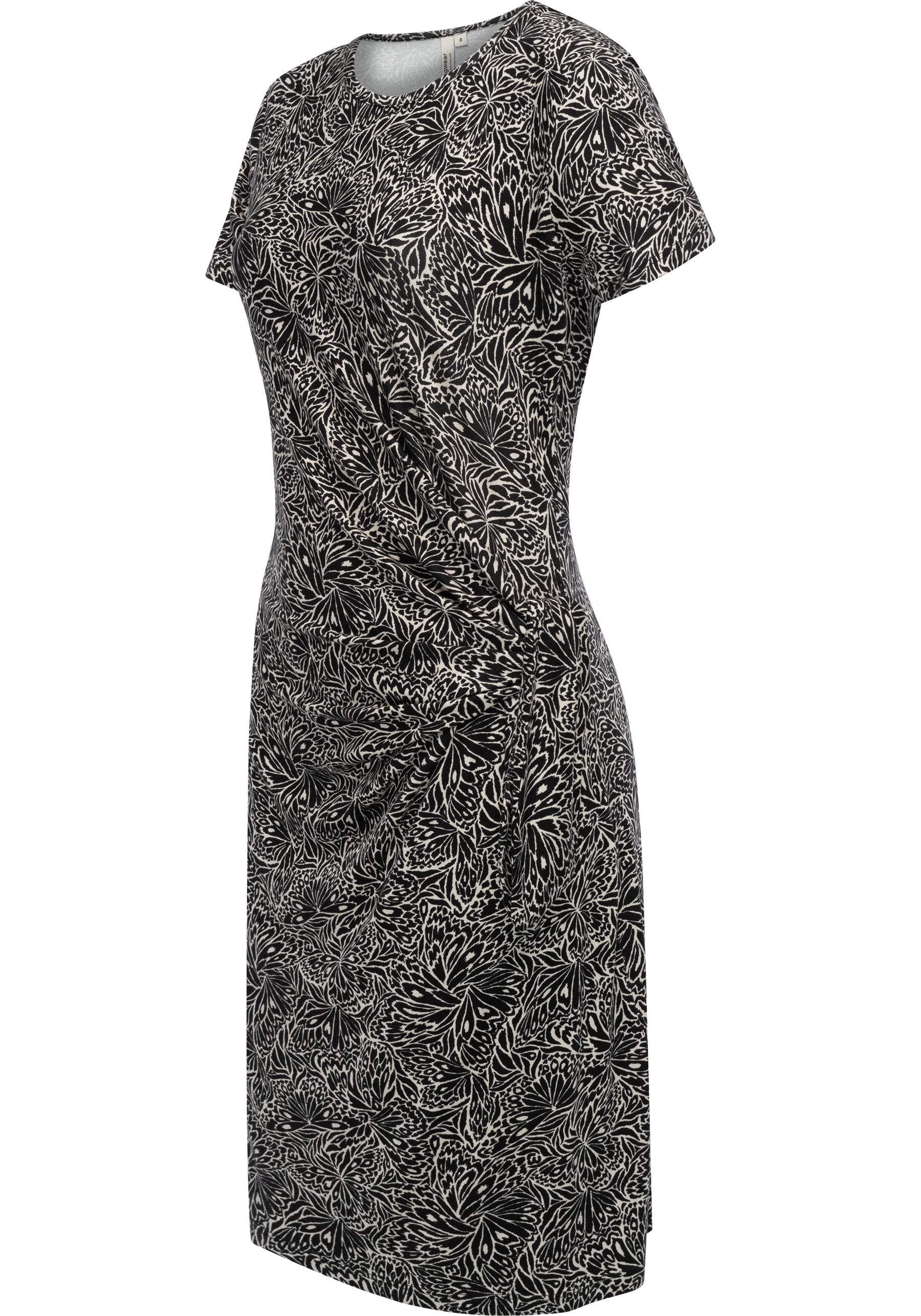 Ragwear Shirtkleid »Knotta Print«, Kurzarm Sommerkleid mit seitlichem Bindeband
