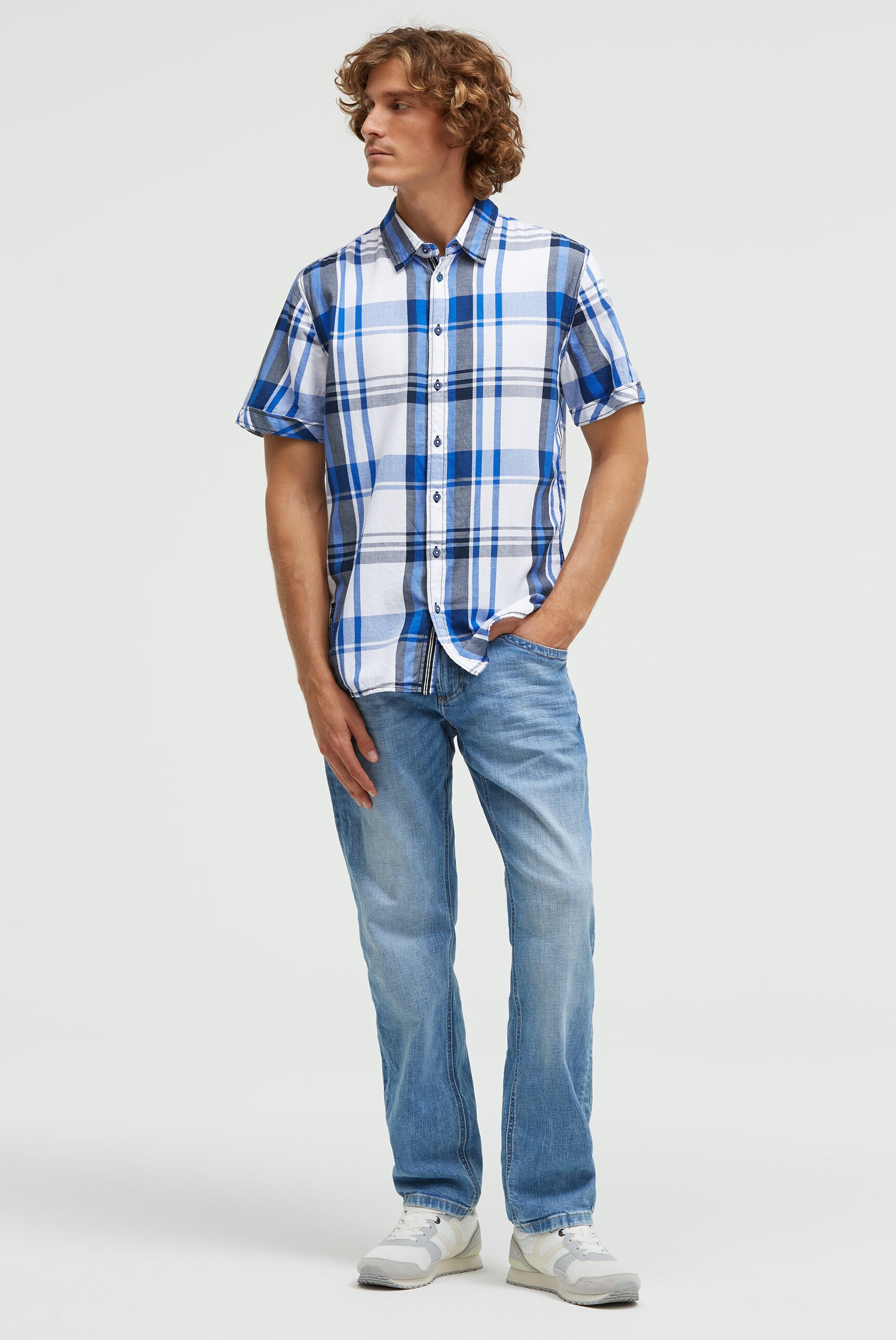 Thumbnail - CAMP DAVID Kurzarmhemd mit Webstruktur