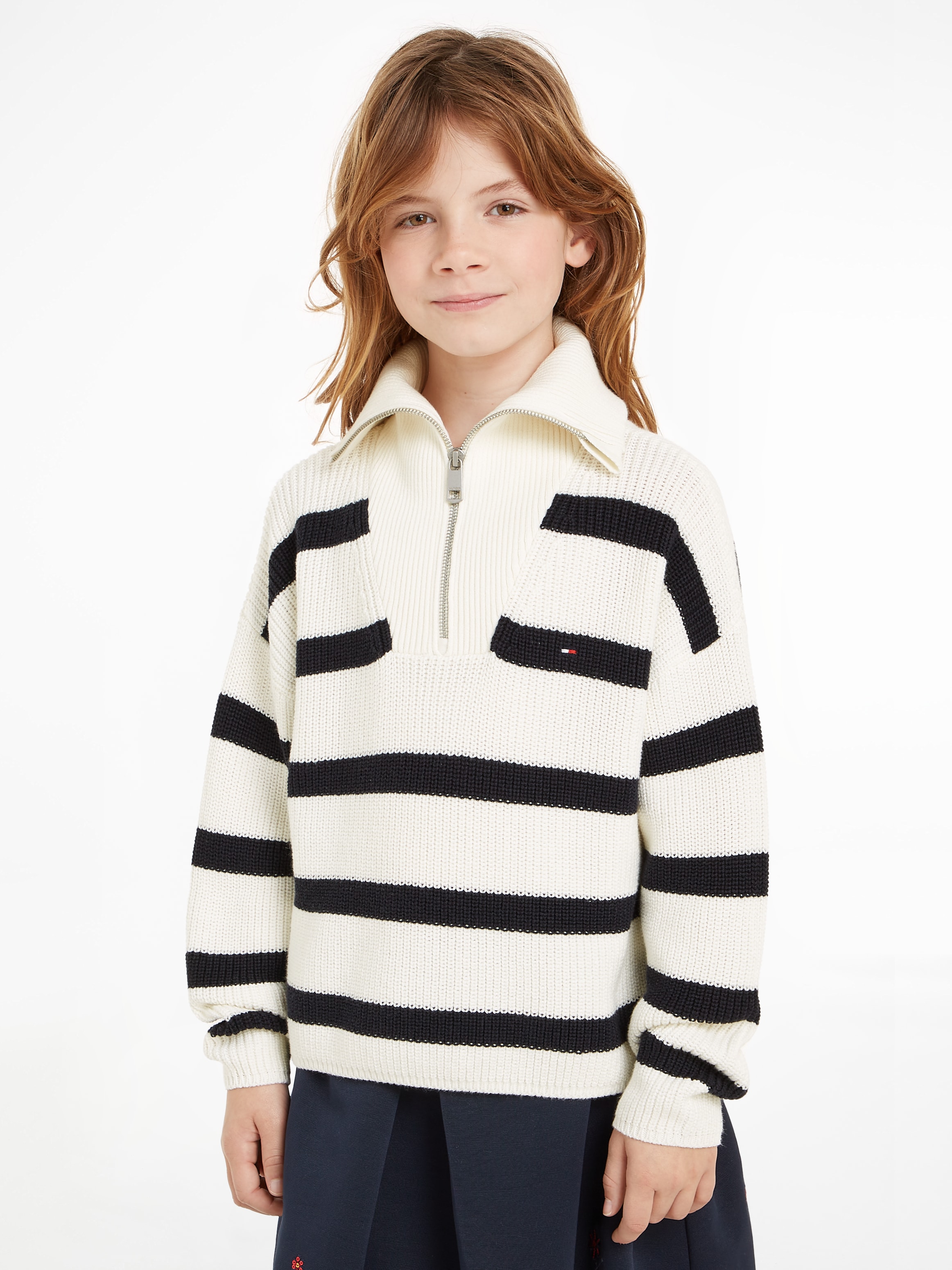 TOMMY HILFIGER Megztinis »STRIPE HALF ZIP SWEATER« Ki...