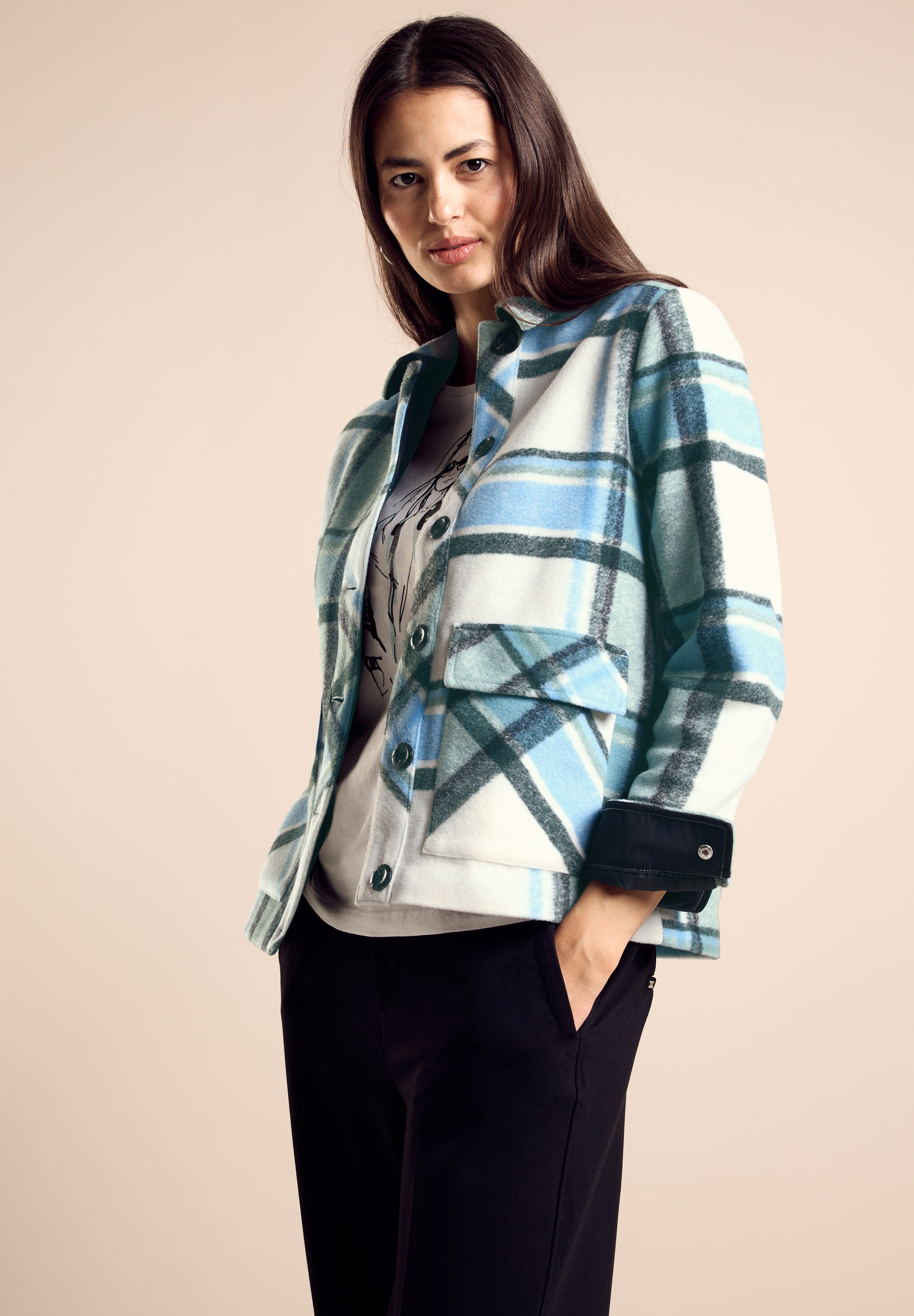 STREET ONE Kurzjacke ohne Kapuze mit Knopfleiste