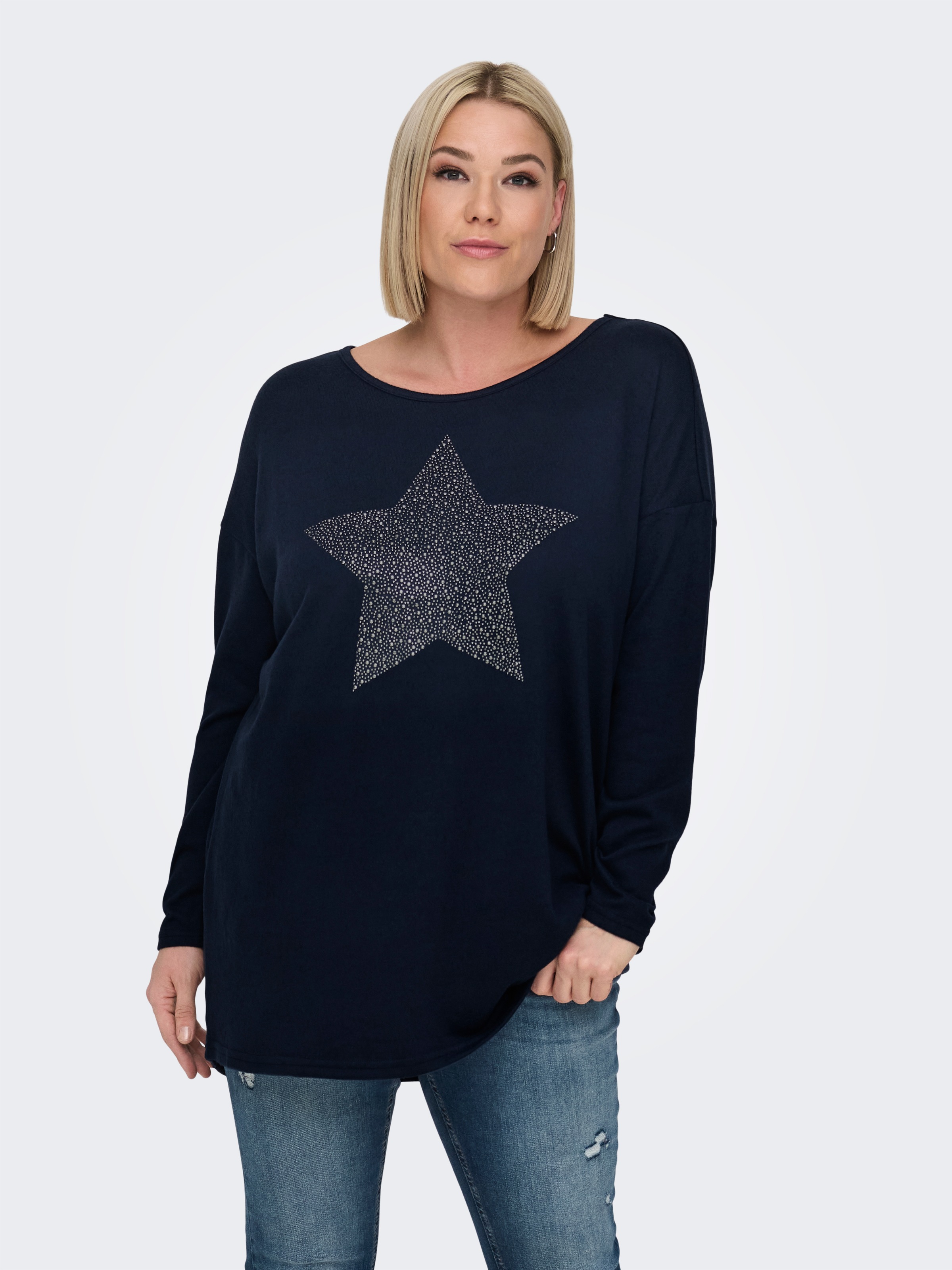 ONLY CARMAKOMA Langarmshirt "CARMALBA LS LONG TOP JRS" günstig online kaufen