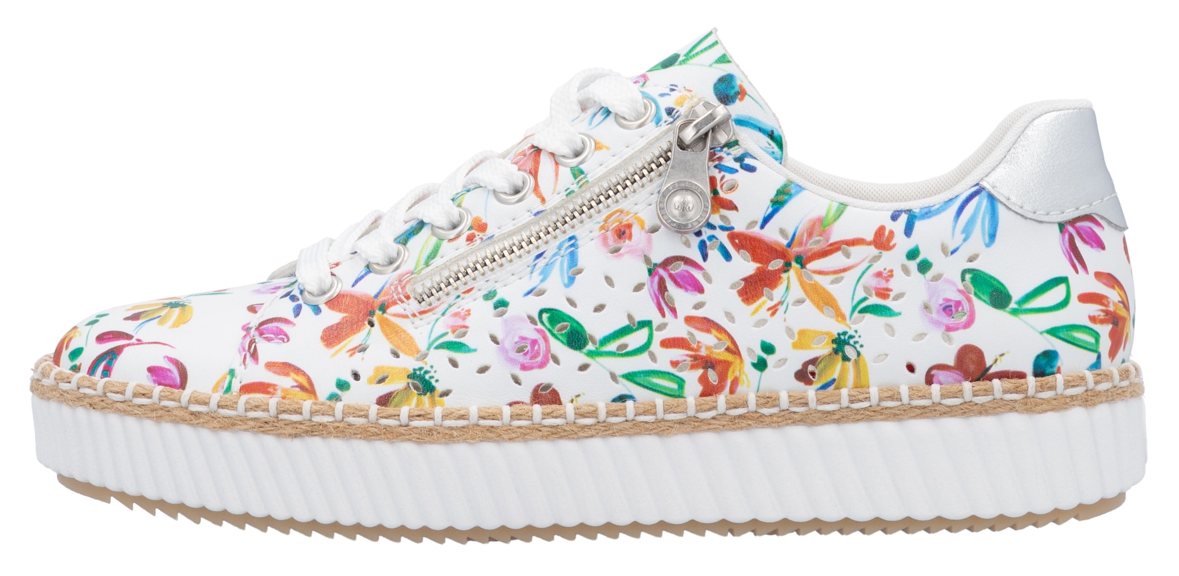 Rieker Plateausneaker, Schnürschuh, Halbschuh, Sneaker mit seitlichem Reißverschluss