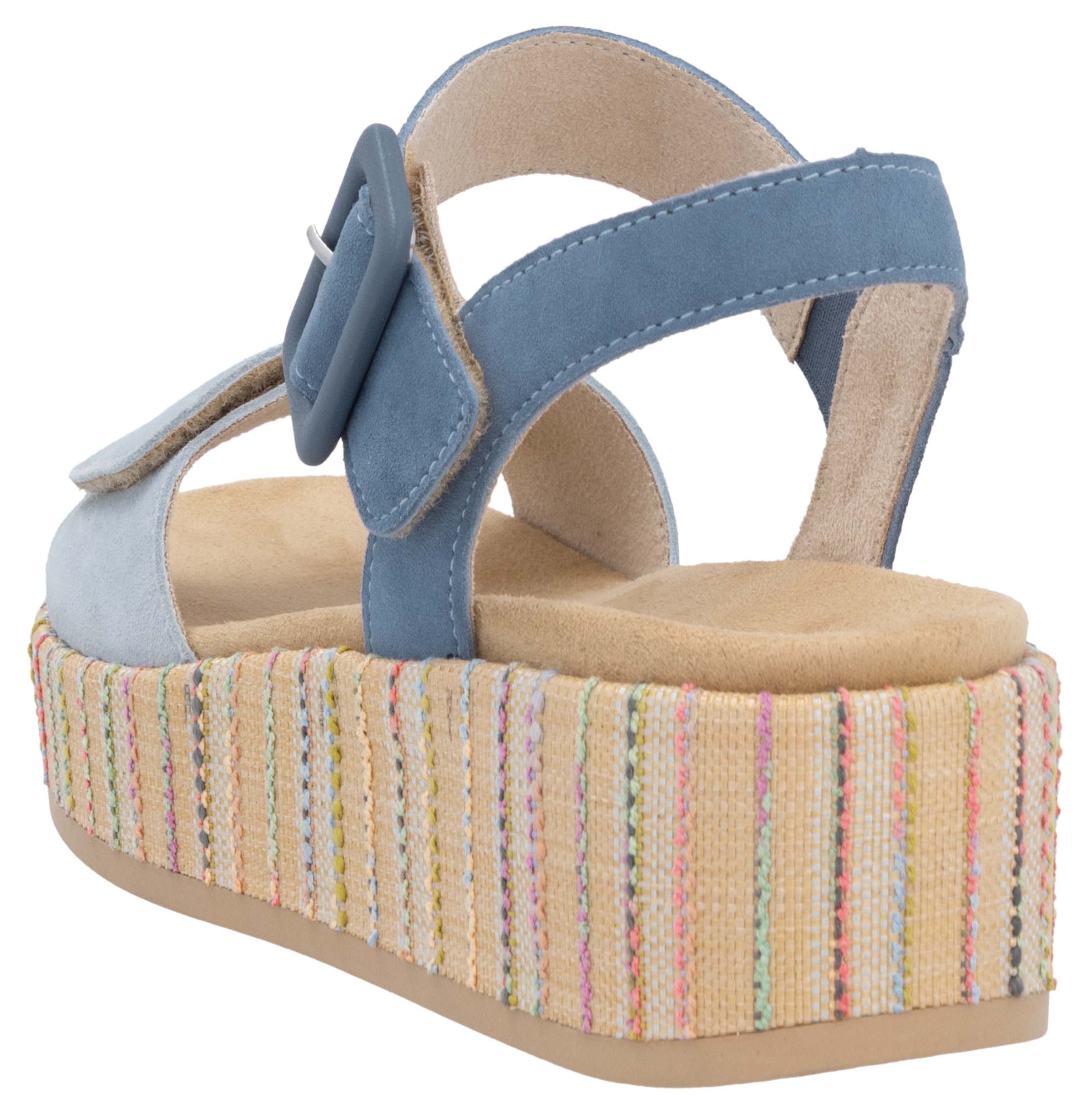 Remonte Sandalette »Elisabeth Hurley-Collection«, Keilabsatz, Sommerschuh, Riemchensandale mit bezogenem Plateau