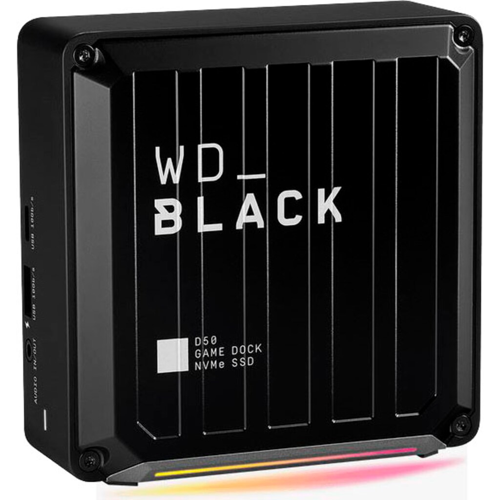 WD_Black Gaming-SSD »Game Dock«, Anschluss USB 3.2-DisplayPort-USB-3,5-mm-Audio-in/Mikrofon-Port-RJ45-Ethernet-Netzwerkanschluss