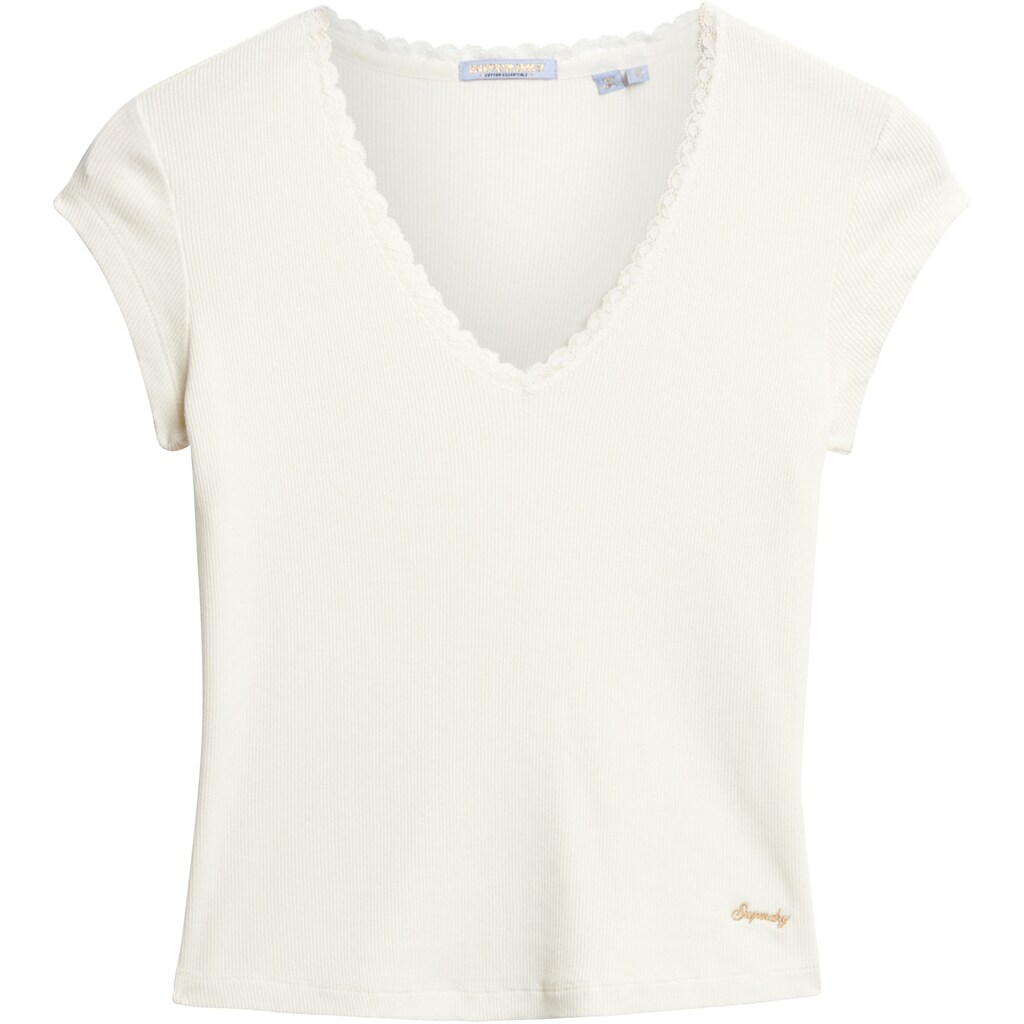 Superdry T-Shirt »ESSENTIAL LACE TRIM V TEE«