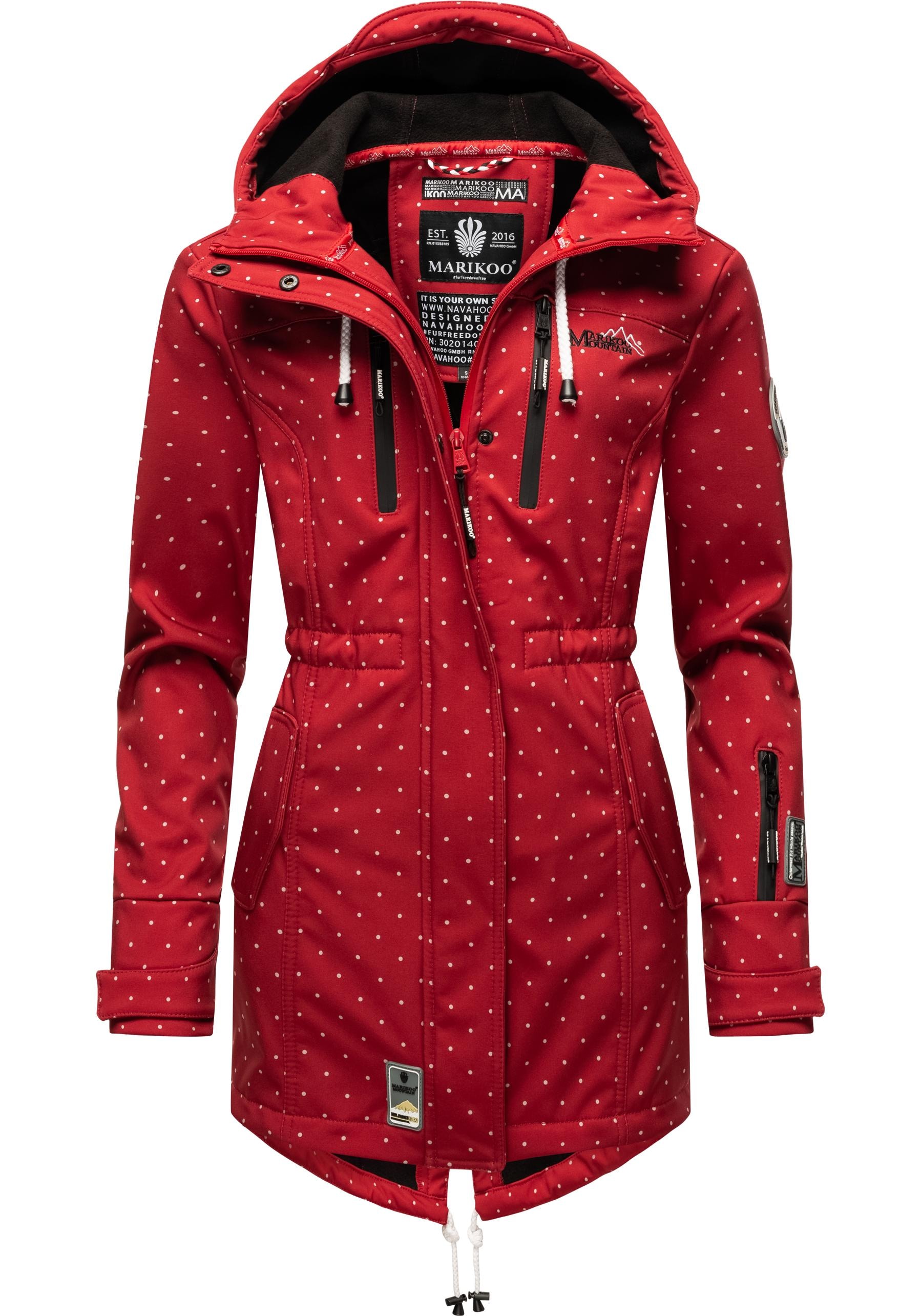 Marikoo Funktionsmantel »Zimtzicke«, Wasserdichter Softshell Parka mit Kapuze