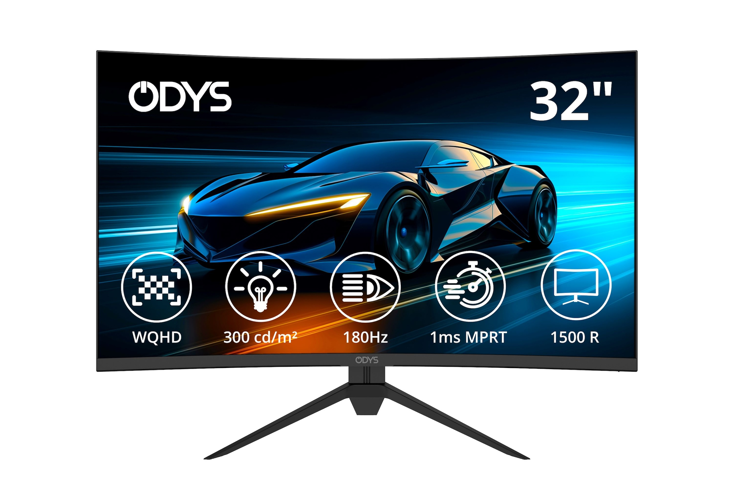 Odys Curved-Gaming-Monitor »XP32-X«, 80 cm/32 Zoll, 2560 x 1440 px, WQHD, 1 ms Reaktionszeit, 180 Hz, neigbar