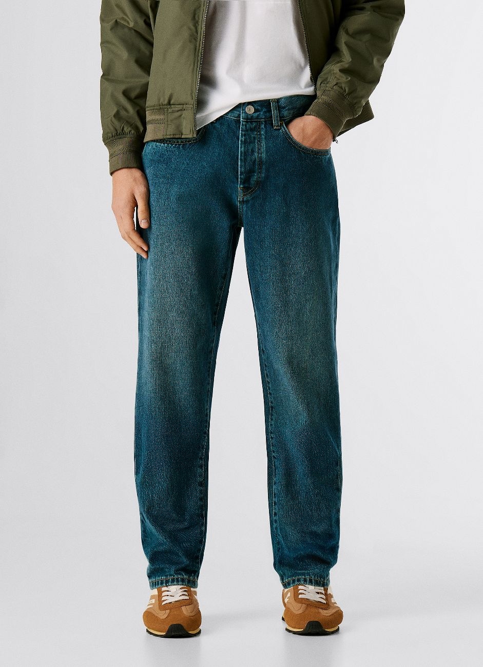 Pepe Jeans 5-Pocket-Jeans "TAPERED JEANS CAMDEN" aus Baumwoll-Denim, tiefer Schritt