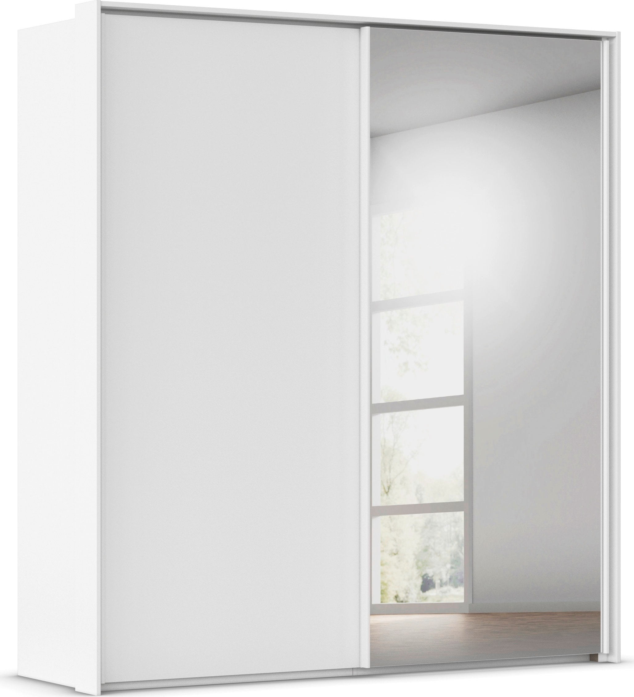 rauch Kleiderschrank "Schwebetürenschrank Schrank Garderobe Ankleide Schlafzimmer TARO" in 3 verschiedenen Ausstattungen BASIC/CLASSIC/PREMIUM (SOFT-CLOSE), 4 Breiten, optional Passepartout mit/ohne Beleuchtung MADE IN GERMANY