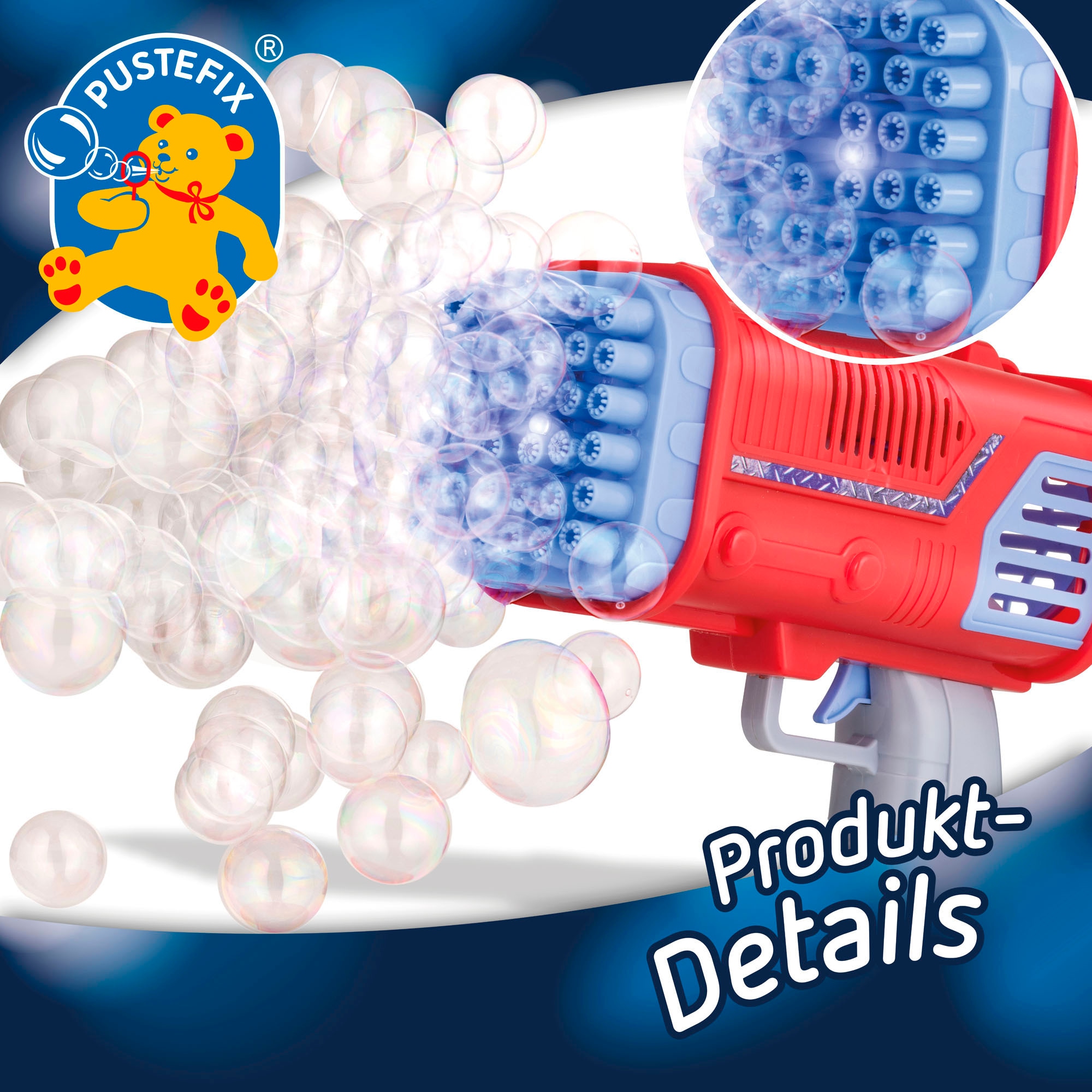 PUSTEFIX Seifenblasen Kanone »Bubble Bazooka«, mit LED-Licht