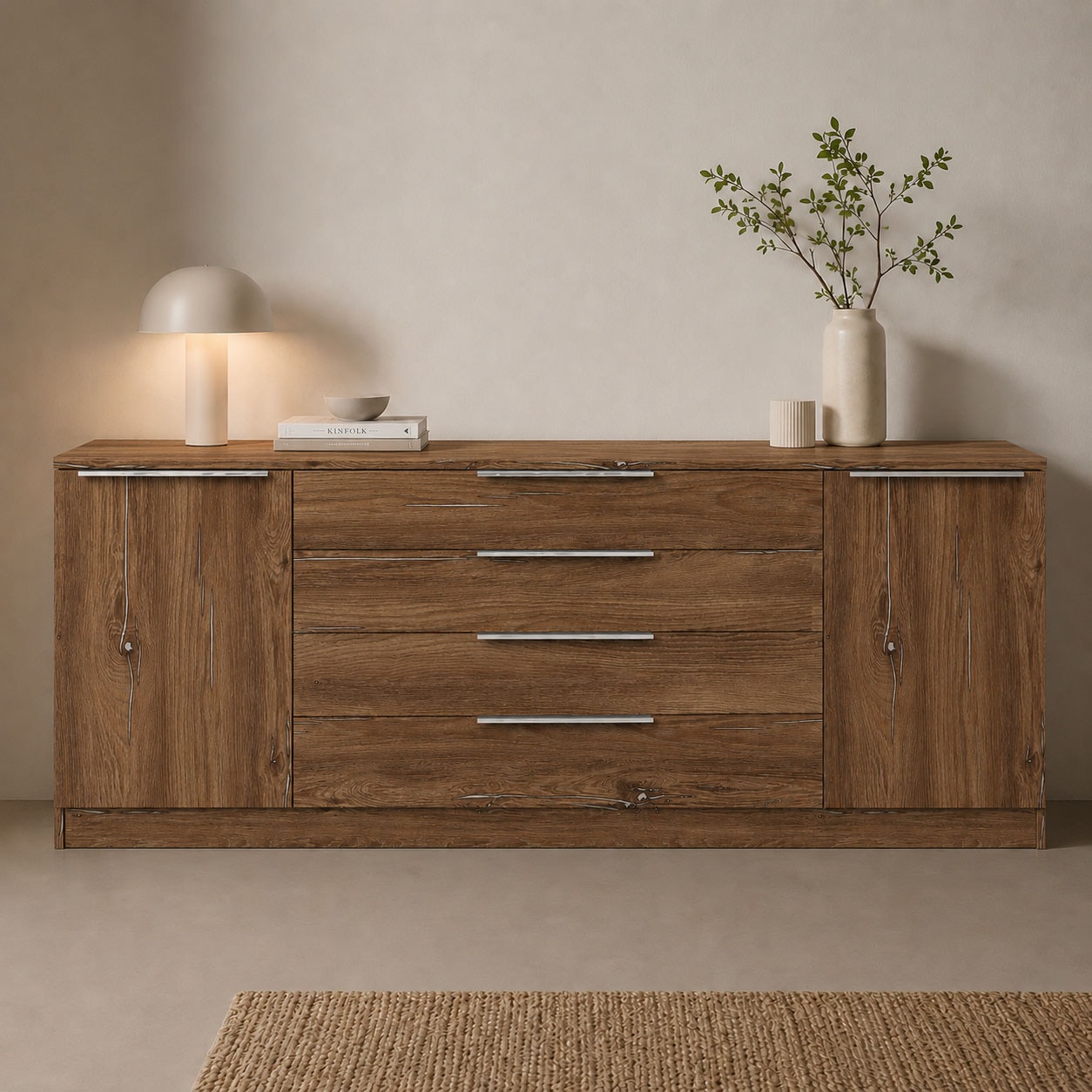 borchardt Möbel Kommode »Oliva, Kommode mit Metallgriffen« Breite 200 cm, mit 4 Schubkästen