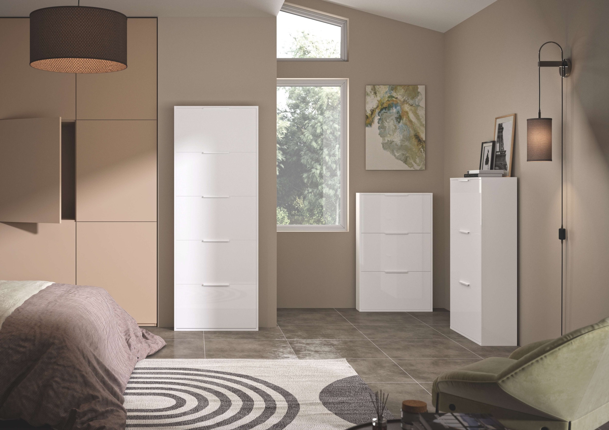 Composad Schuhschrank »Espresso,Schuhschrank, Schuhkipper, mit Klappen«, (1 St.), mit 5 Klappen, schmal