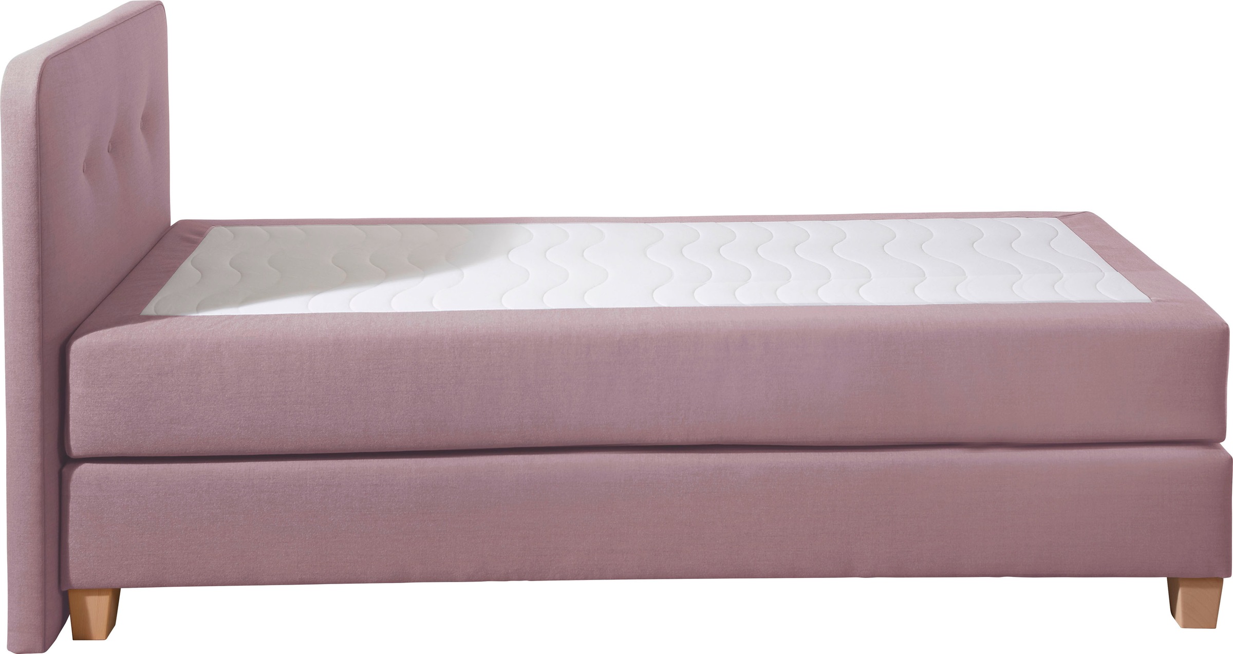 Boxspringbett HOME AFFAIRE "Fargo", lila (flieder), B:103cm L:207cm, Struktur fein (100% Polyester);Samtstoff (100% Polyester), Komplettbetten, Boxspringbett, inkl. Topper, in 3 Matratzenarten, in Samt- oder Strukturstoff 7