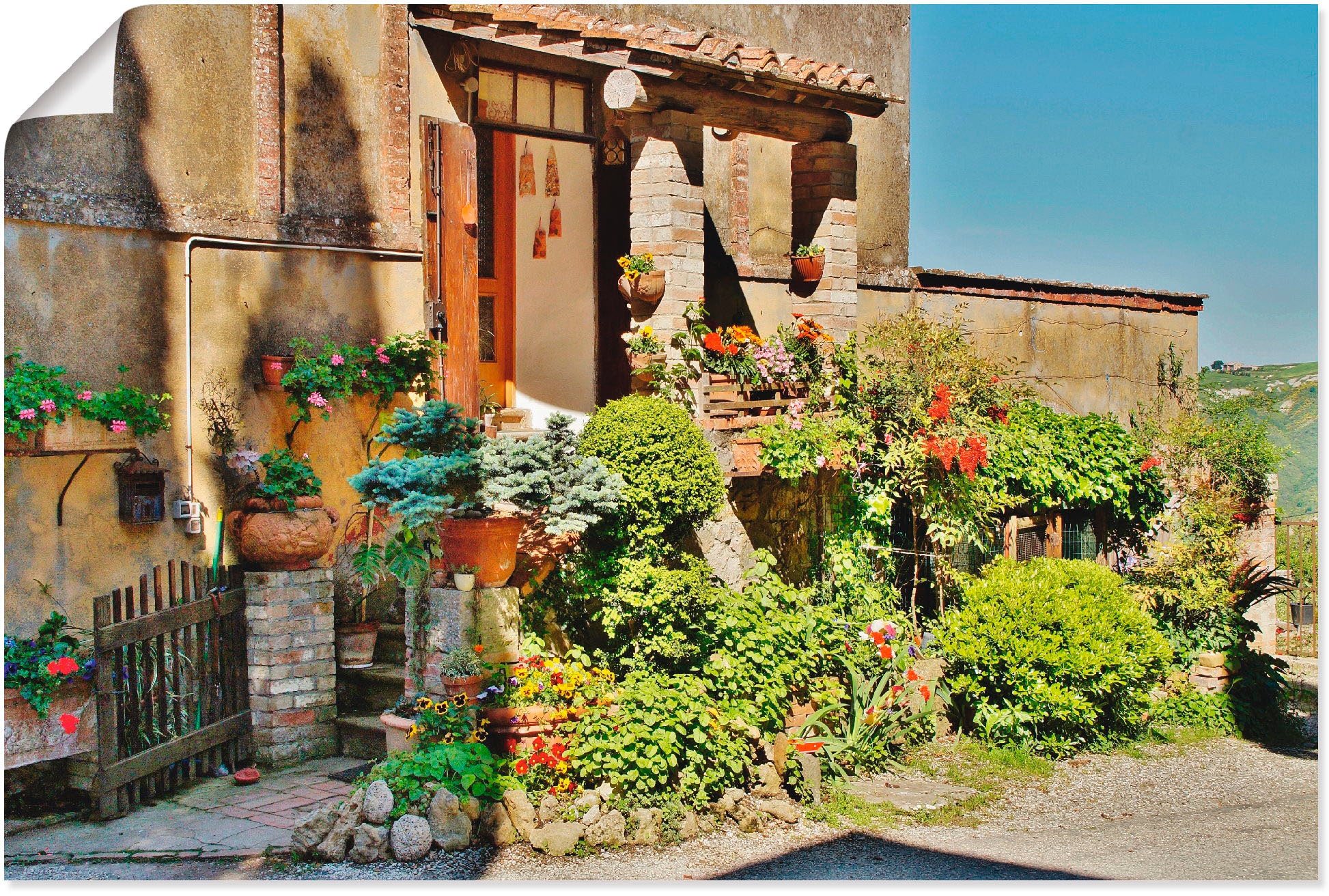 Artland Wandbild »Kleines Paradies in der Toskana«, Gebäude, (1 St.), als Leinwandbild, Poster in verschied. Größen