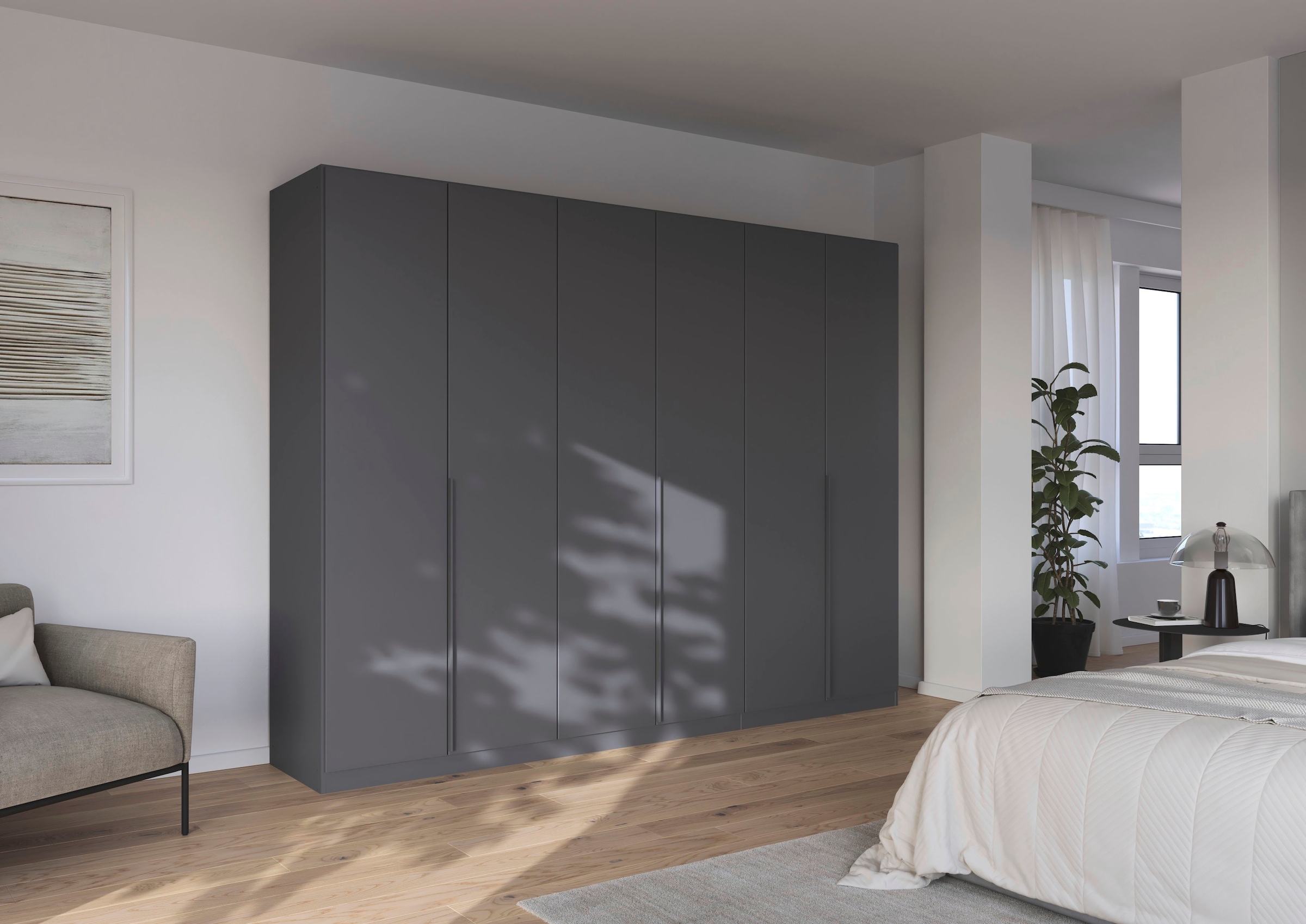 rauch Drehtürenschrank »Kleiderschrank Schrank Garderobe AGORDO TOPSELLER Schlafzimmer«, (in zwei Griff-Farben mit Dekor- oder Hochglanzfront), durchdachte Innenausstattung, in 6 Breiten und 2 Höhen MADE IN GERMANY