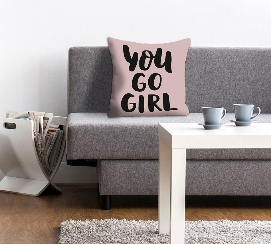 queence Dekokissen »»go girl««, Kissenhülle ohne Füllung, 1 Stück