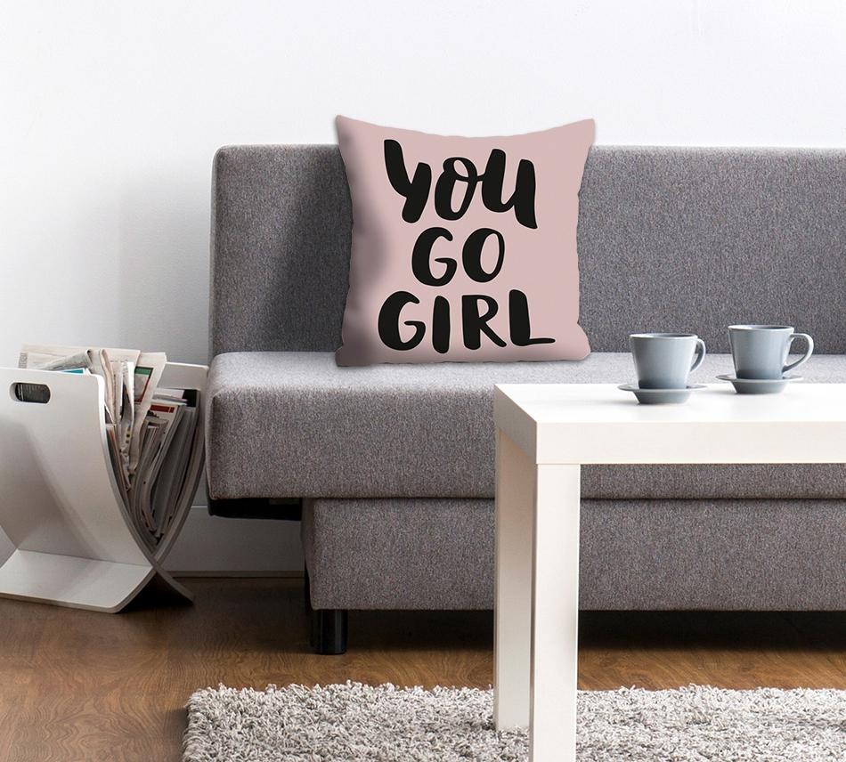 queence Dekokissen ""go girl"" Kissenhülle ohne Füllung, 1 Stück günstig online kaufen