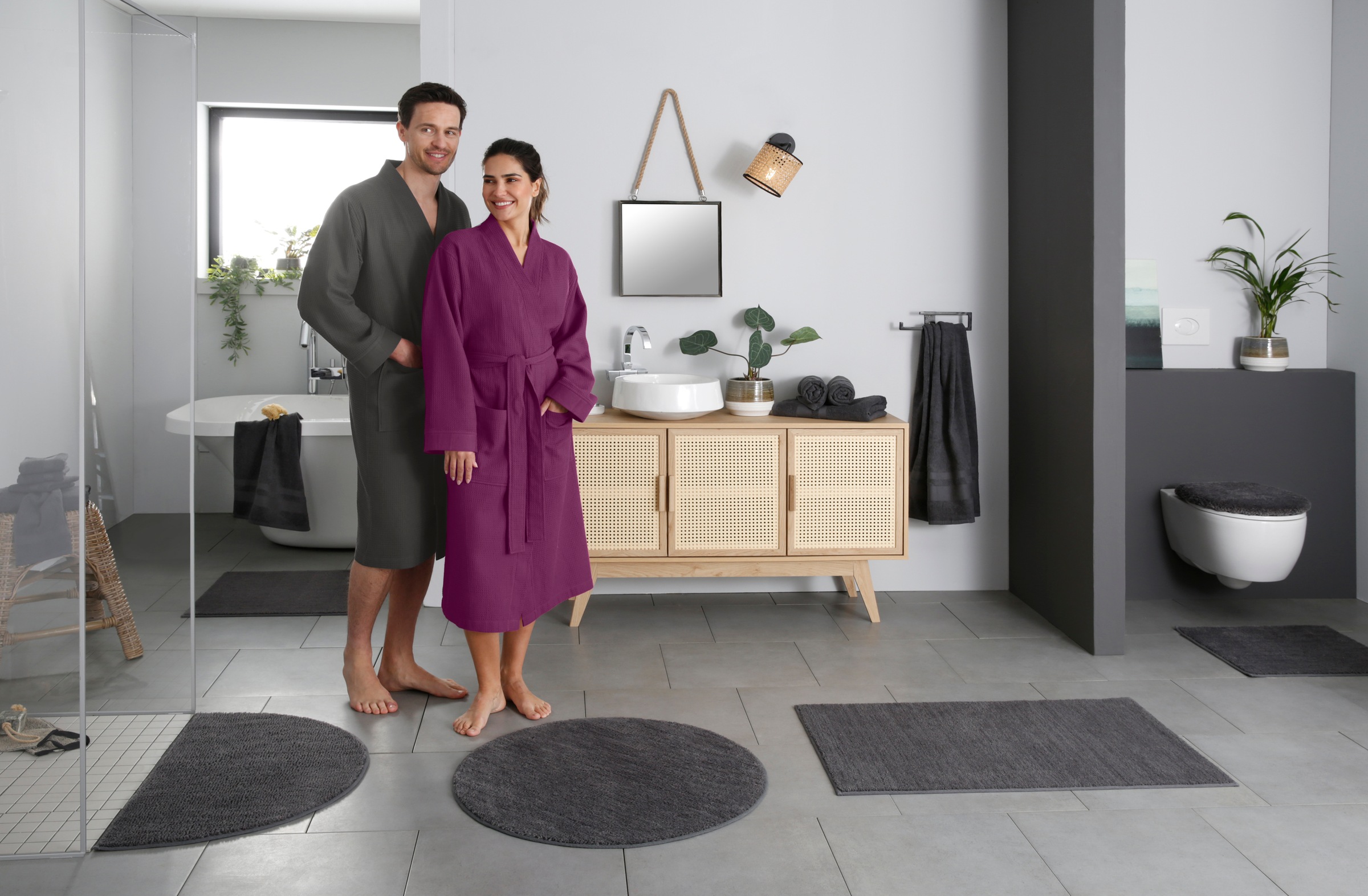 my home Badematte "Vanessa, Badvorleger, Badezimmer Teppich" Höhe 10 mm rut günstig online kaufen