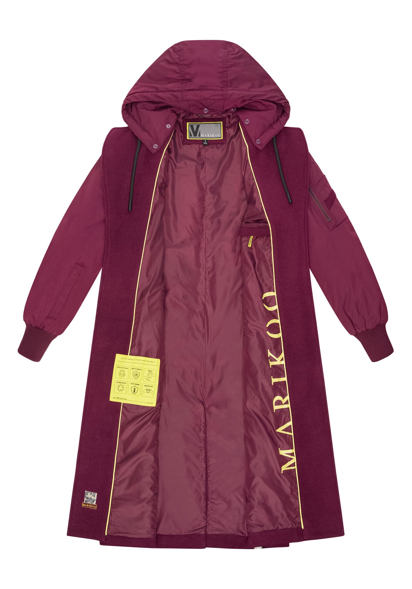 Marikoo Winterjacke »Tjadee«, Langer Wickelmantel