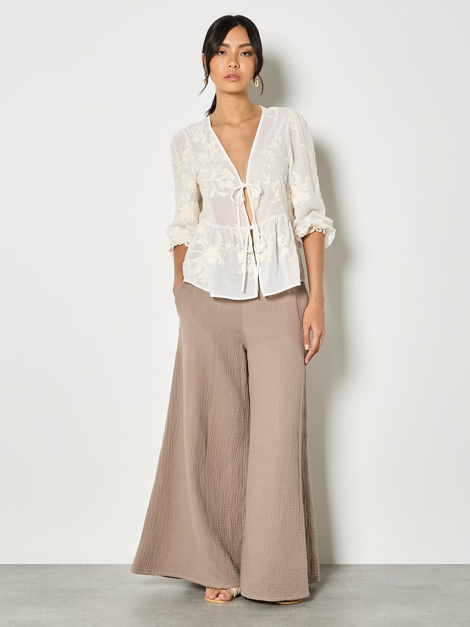 Apricot Chiffonbluse »Bluse« mit Stickerei