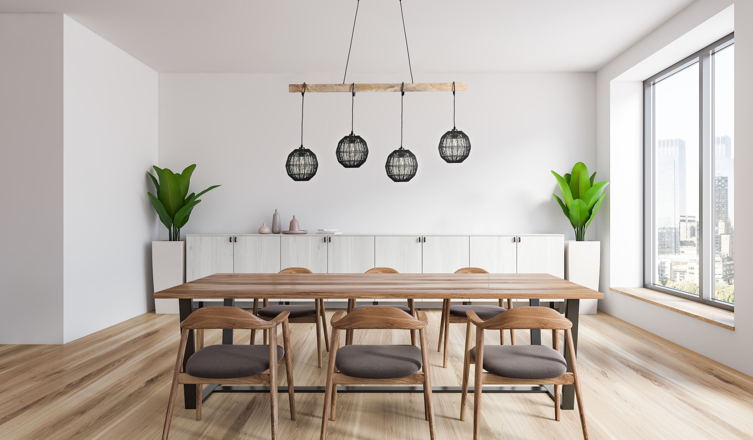 GLOBO LIGHTING Hängeleuchte »HERMI II« E27 1 Stk. Hängeleuchte für Esszimmer Holz natur