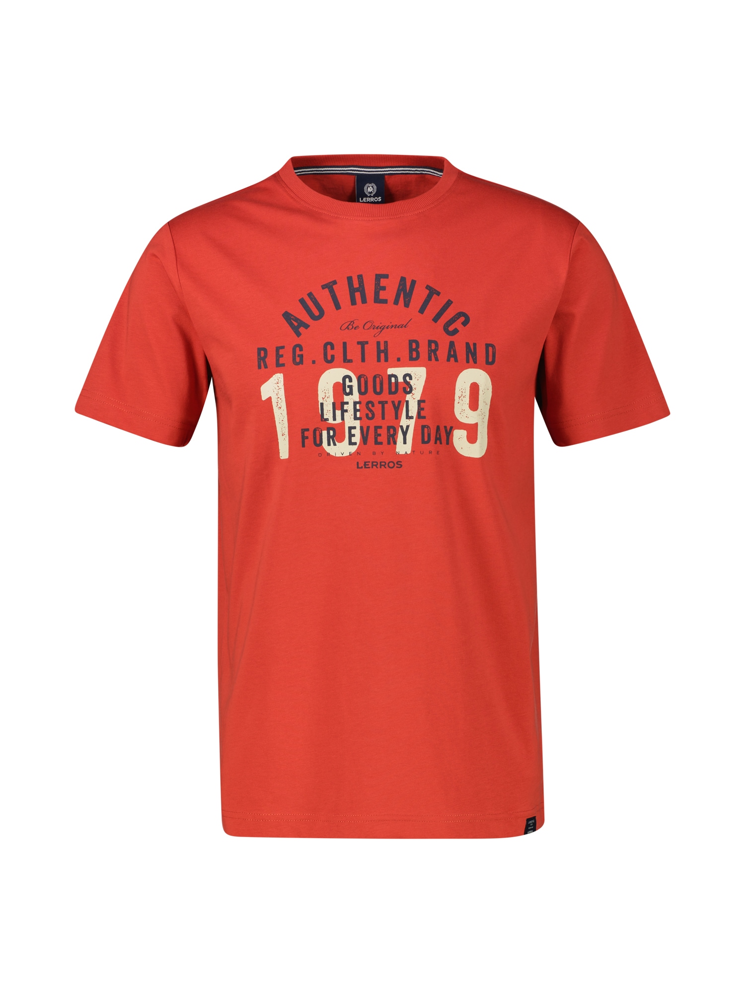 LERROS T-Shirt »LERROS Unifarbenes T-Shirt mit Print«