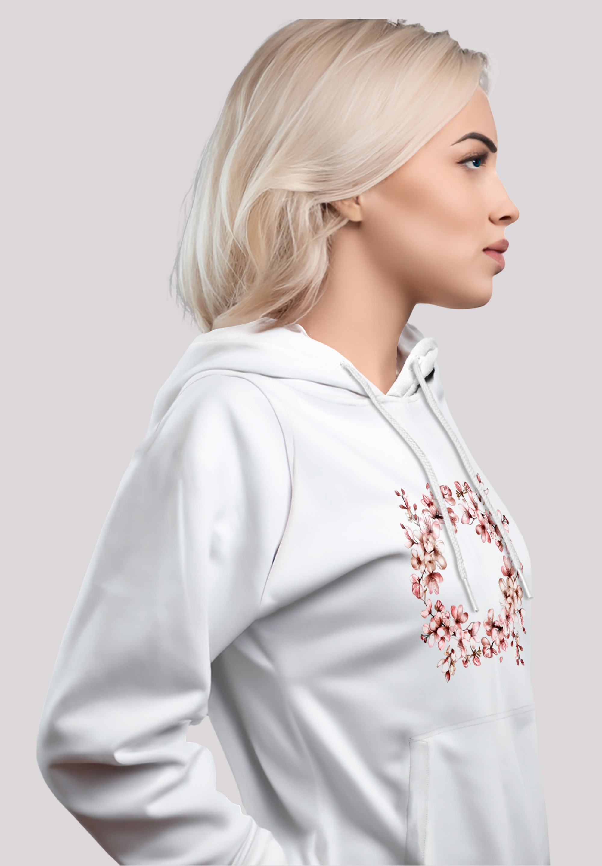 F4NT4STIC Kapuzenpullover »Rosa Frühlings Blumenkranz Dekor«, Premium Qualität