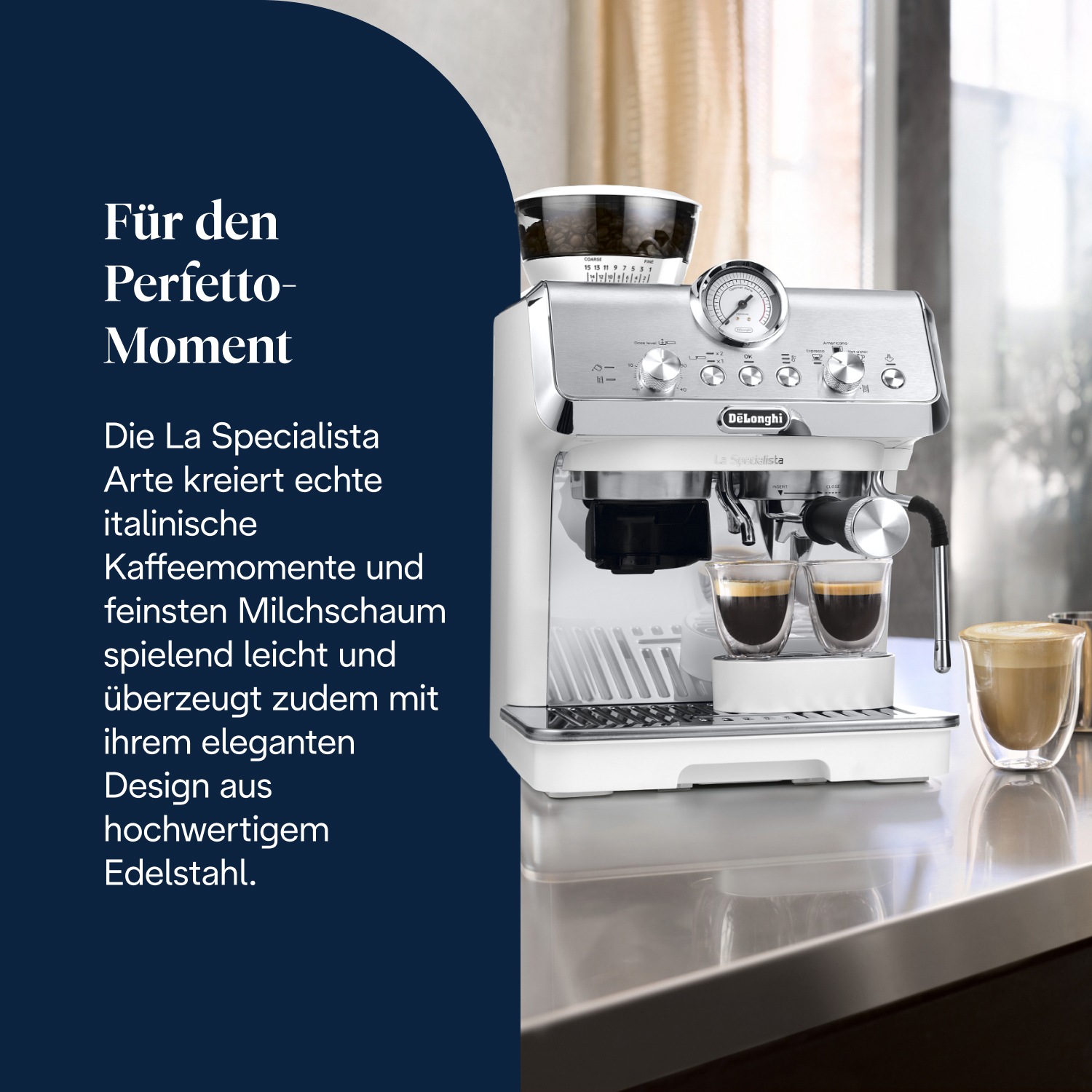 De'Longhi Espressomaschine »La Specialista Arte EC9155 - 4 Rezepte, 8 Mahlgradeinstellungen« 15 Mahlgrade, 3 Temperaturen, Milchschaumdüse