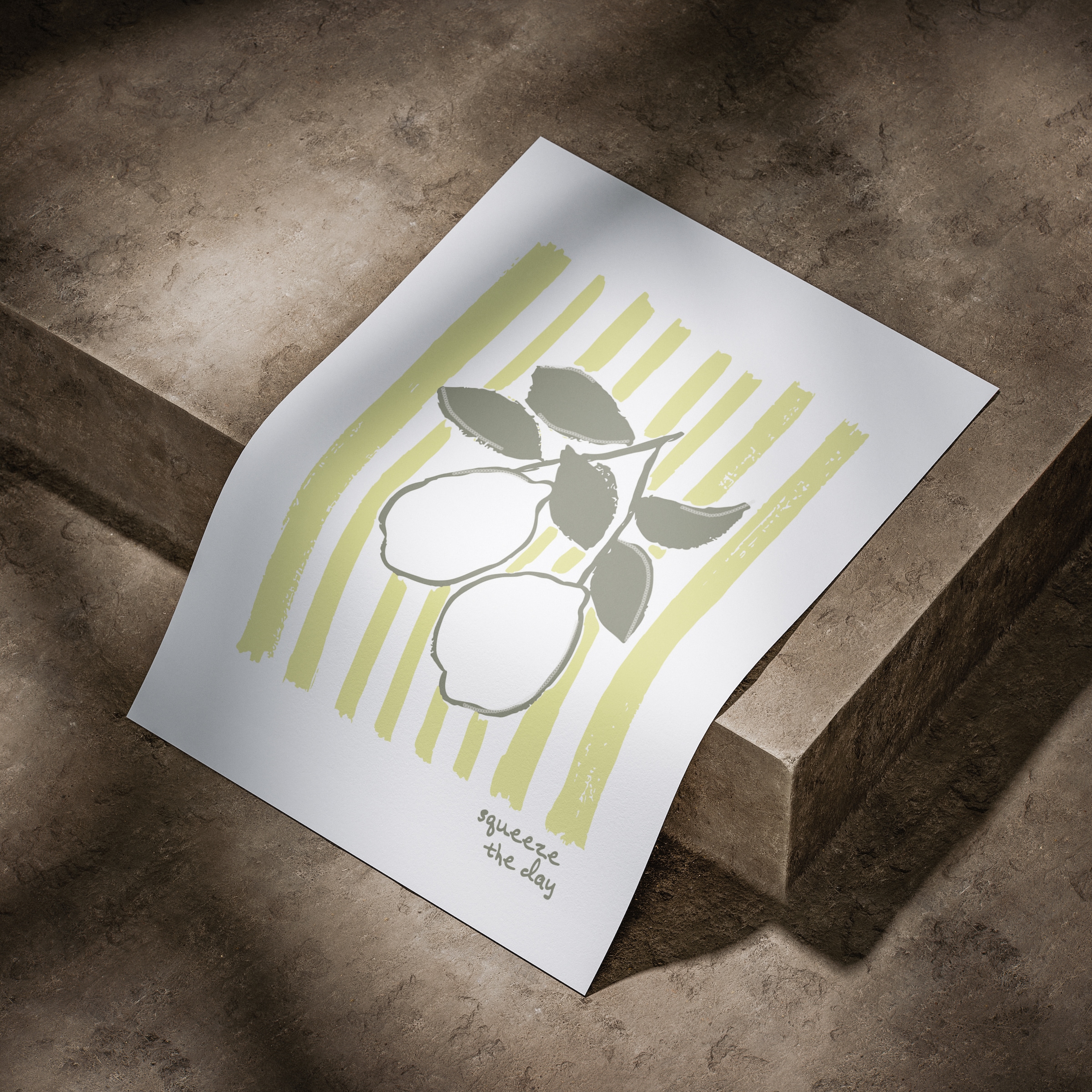 s.Oliver Kunstdruck »Zitronen "Squeeze the day"« Kunst | Obst | Obst Bilder | Schriftzug | Schriftzüge 1 Stk. tlg. gerahmt, Rahmen aus Holz, Echtholz