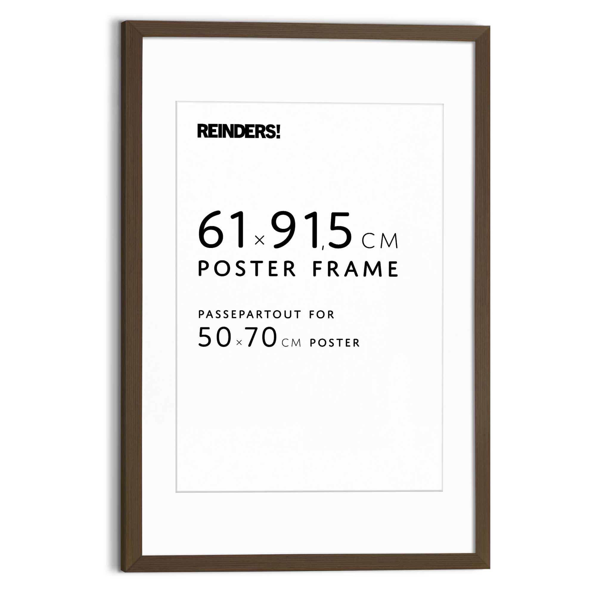 REINDERS Bilderrahmen "Bilderrahmen Poster 61x91,5 oder 50x70", B/H/T: 64,5cm x 95cm x 2cm, Weißwalnuß, Bilderrahmen, Wohnzimmer - Walnuß - MDF -