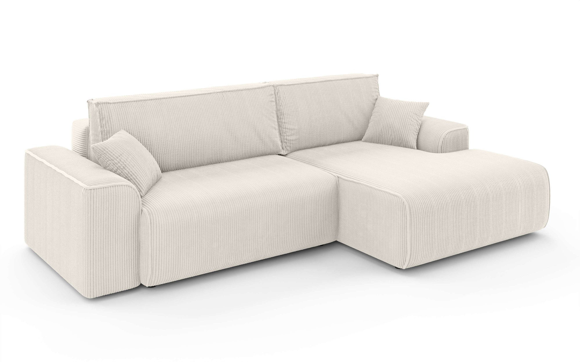 Home affaire Ecksofa »Santenay mit Bettfunktion und Bettkasten, Maße: B/T/H 266/164/90 cm«, L-Form mit Wellenfederung, Schlaffläche: 140x213 cm, auch in Cord