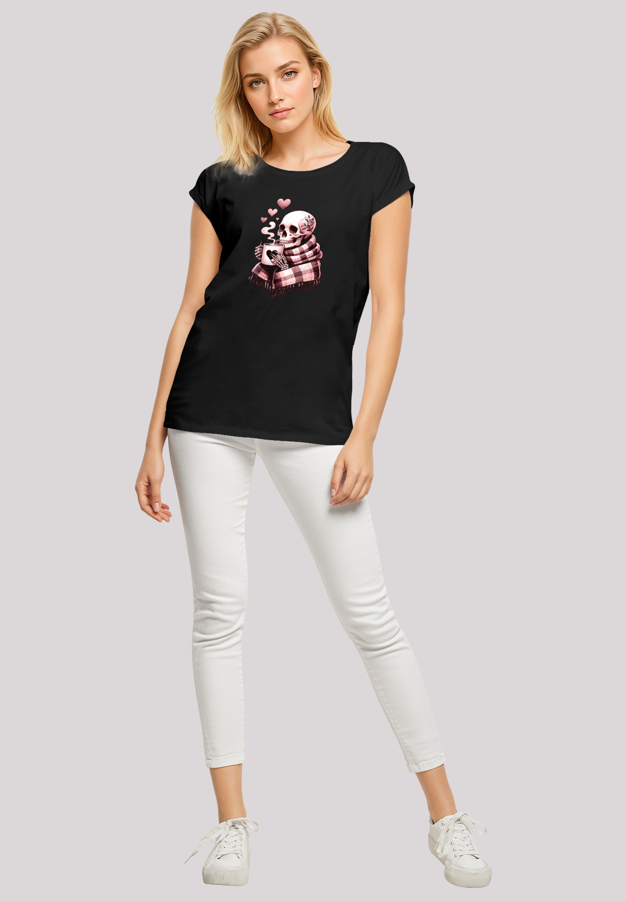 F4NT4STIC T-Shirt »Cozy Winter Skelett«, Premium Qualität