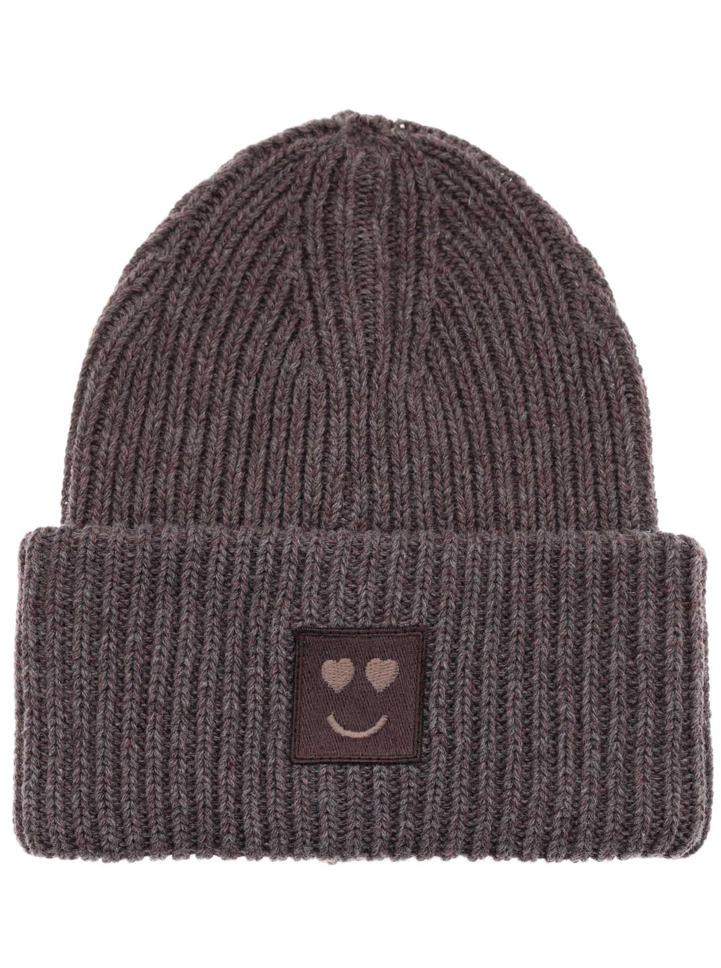 Zwillingsherz Strickmütze "Smile" Grobstrick, Smile Patch günstig online kaufen