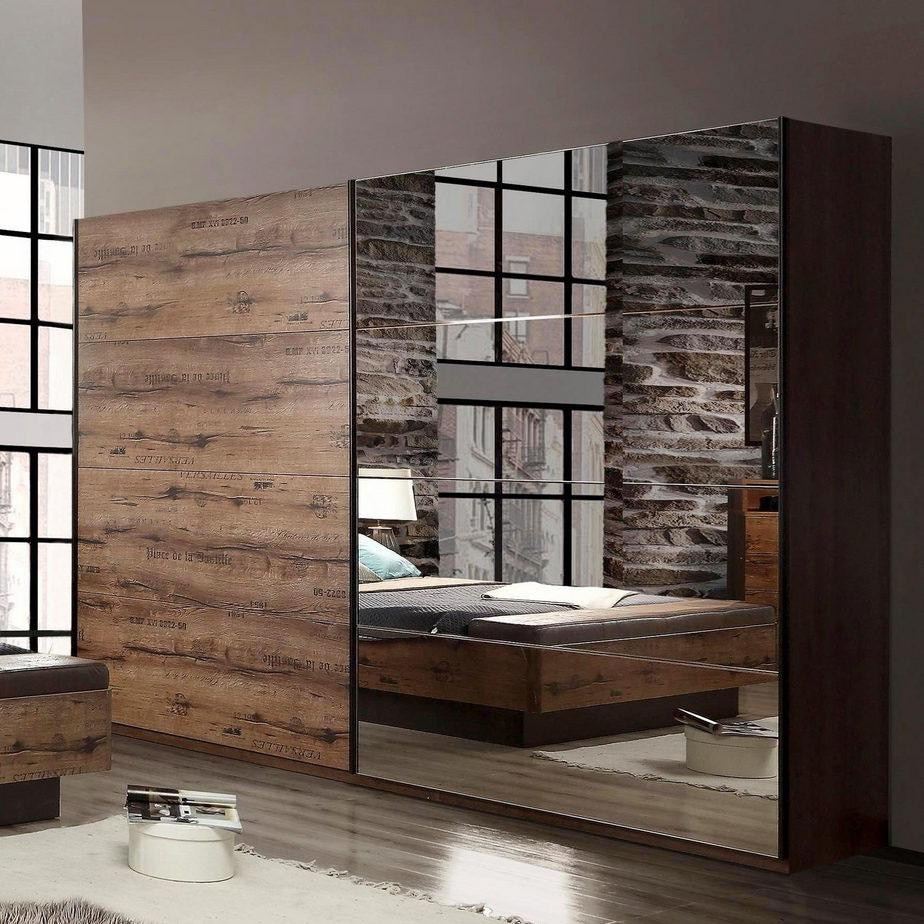 FORTE Schwebetürenschrank "Jacky, mit Spiegelpaneele, Metallgriffe" B/H/T ca: 270/210x61