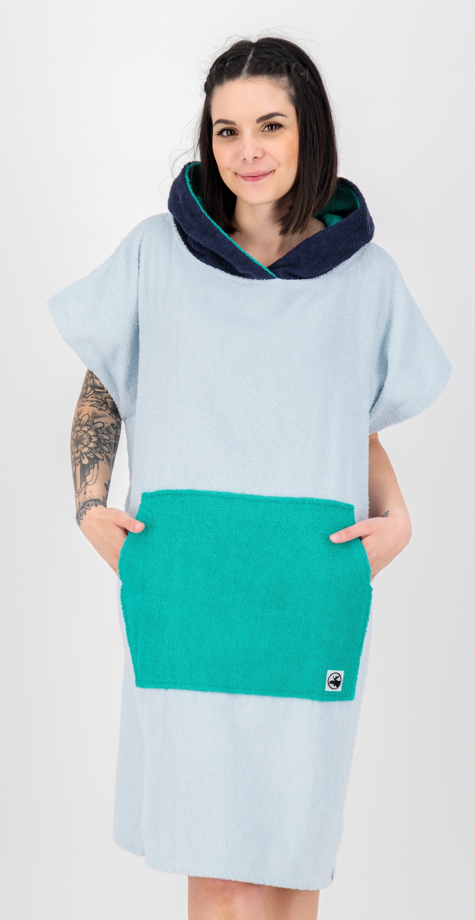 Poncho »Badeponcho PARLEE BEACH«, Badeponcho mit großer Kängurutasche und Innentasche