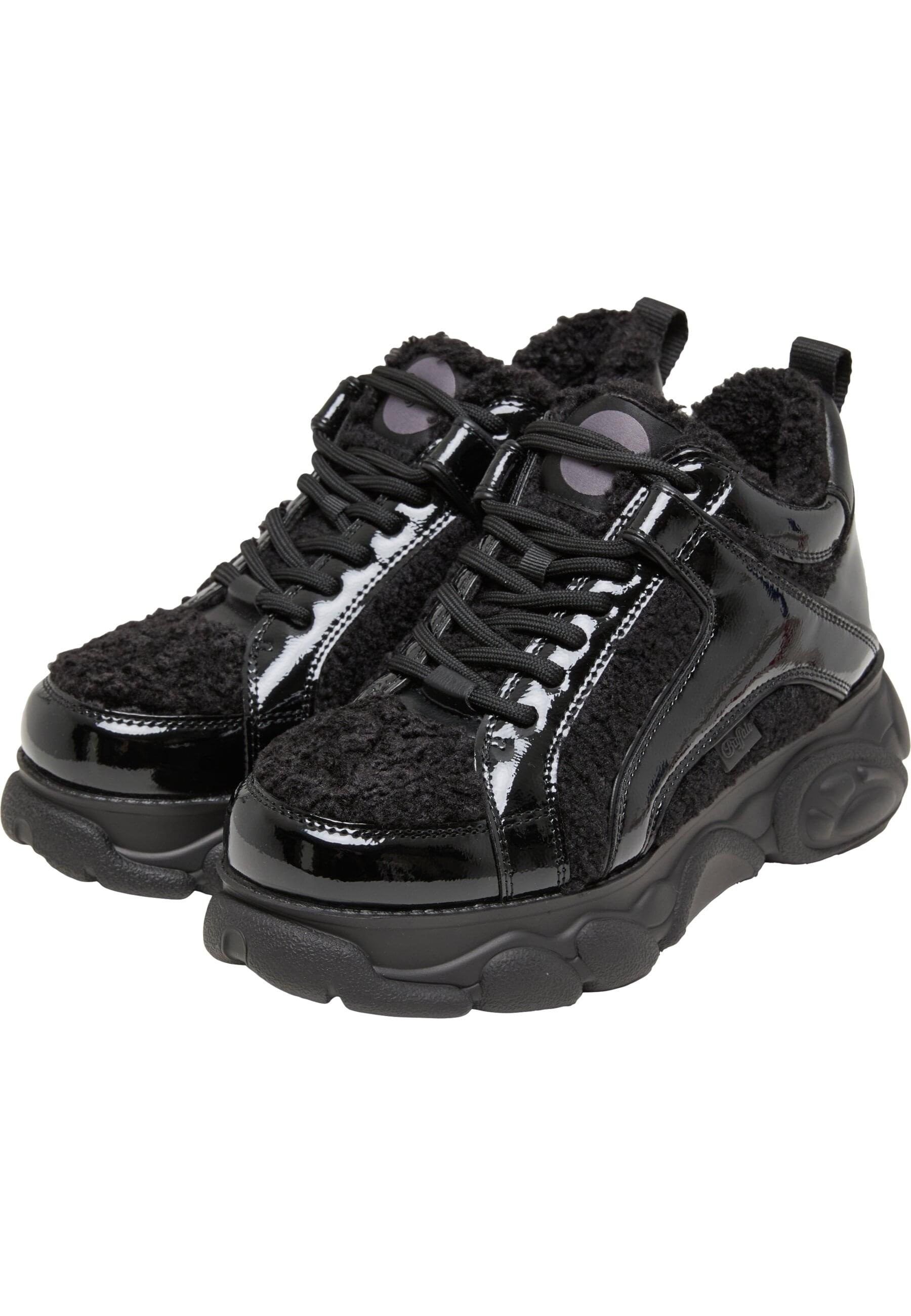 BUFFALO Damen Trainingsschuh "Buffalo CLD CORIN WARM - VEGAN PATENT/FUR", Gr. 36schwarz, unifarben, Schuhe