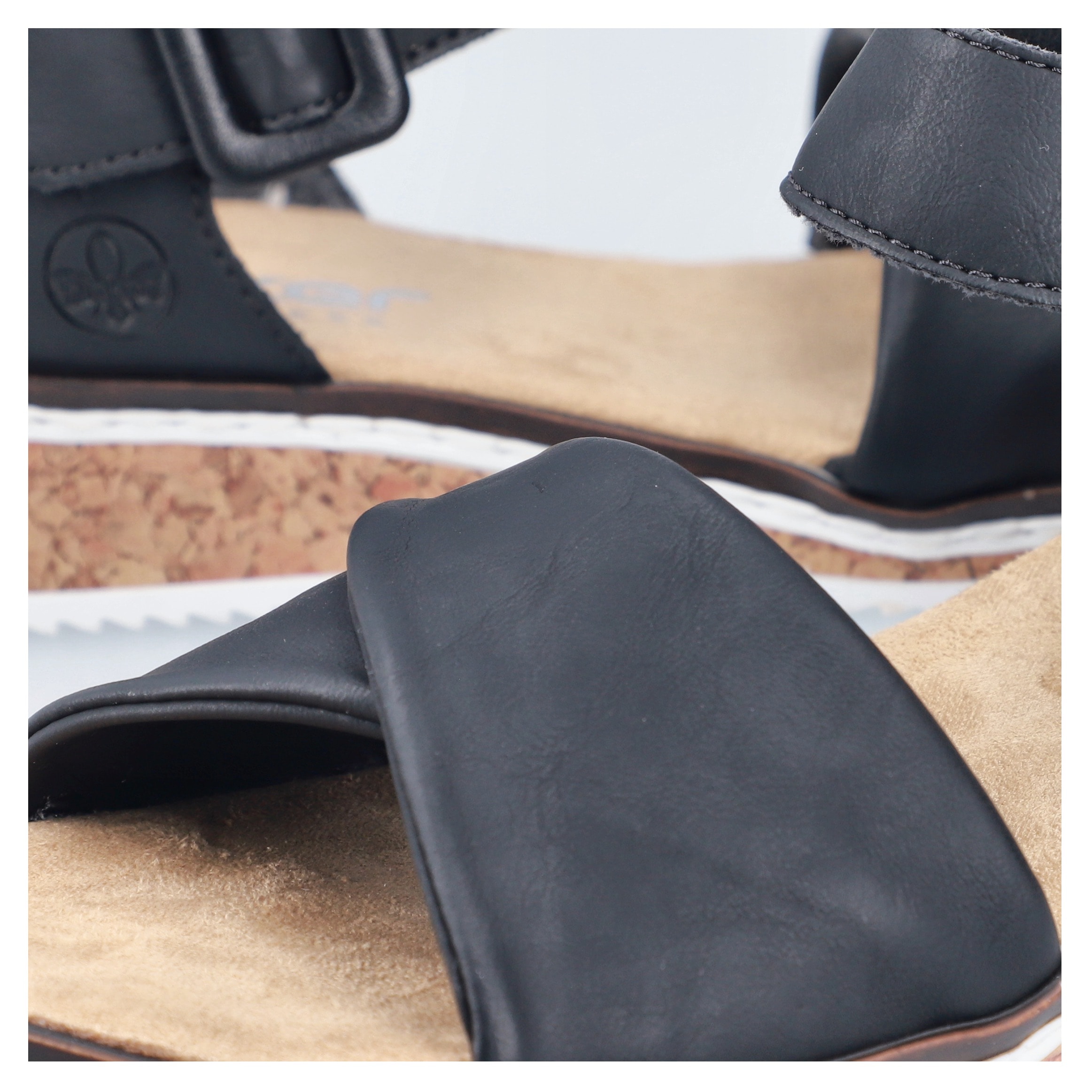 Rieker Sandalette, Keilsandale, Sommerschuh, Urlaubsschuh mit Klettriemchen